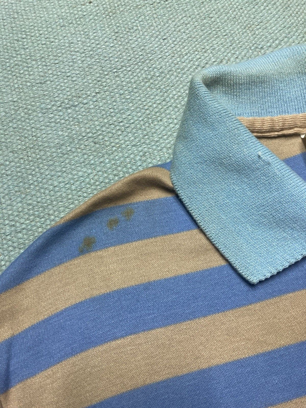 Vintage Vtg 70s short sleeve polo shirt striped soft poly cotton XL Size US XL / EU 56 / 4 - 4 Thumbnail