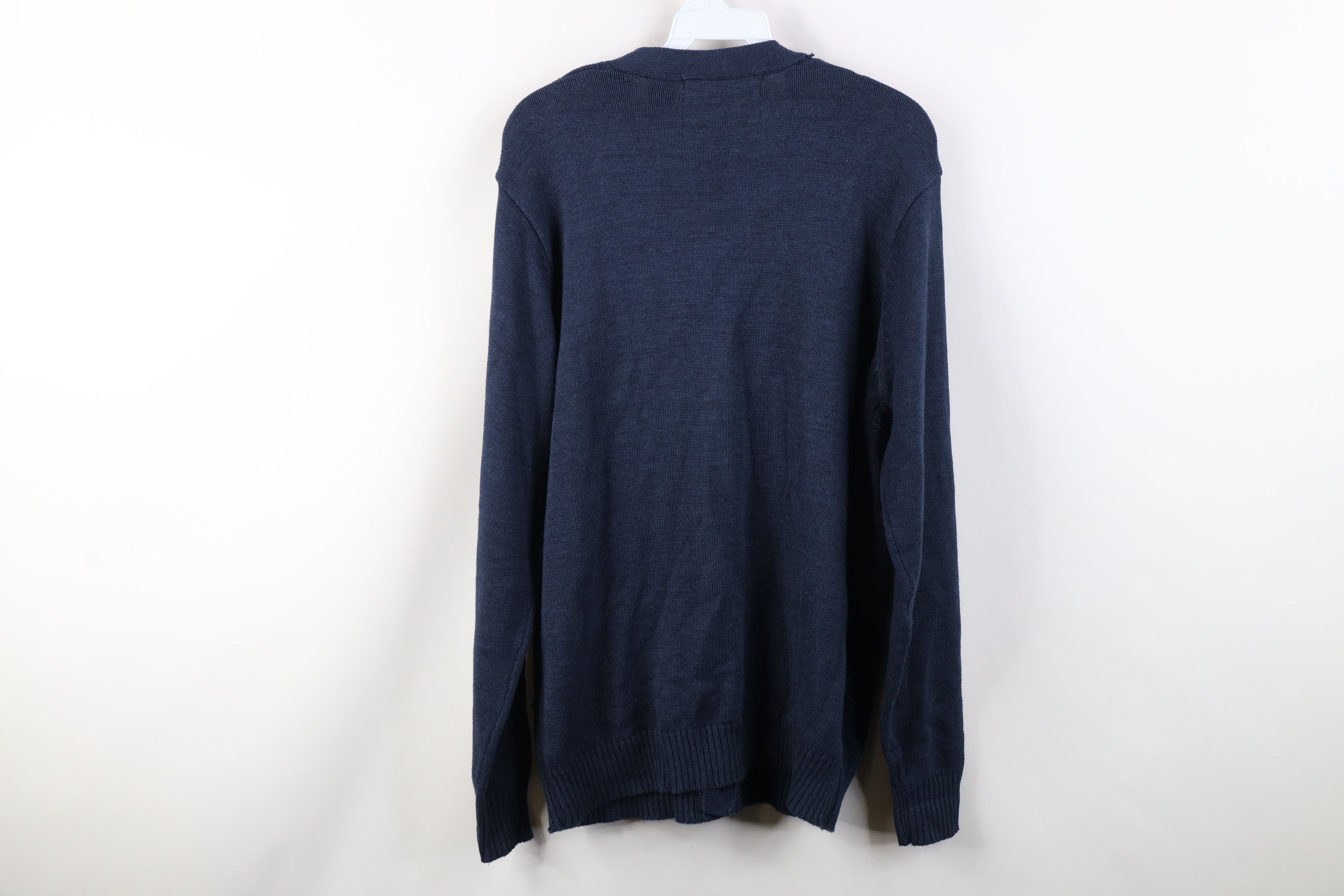 Vintage Vintage 90s Streetwear Ribbed Knit Cardigan Sweater Blue Size US M / EU 48-50 / 2 - 9 Thumbnail