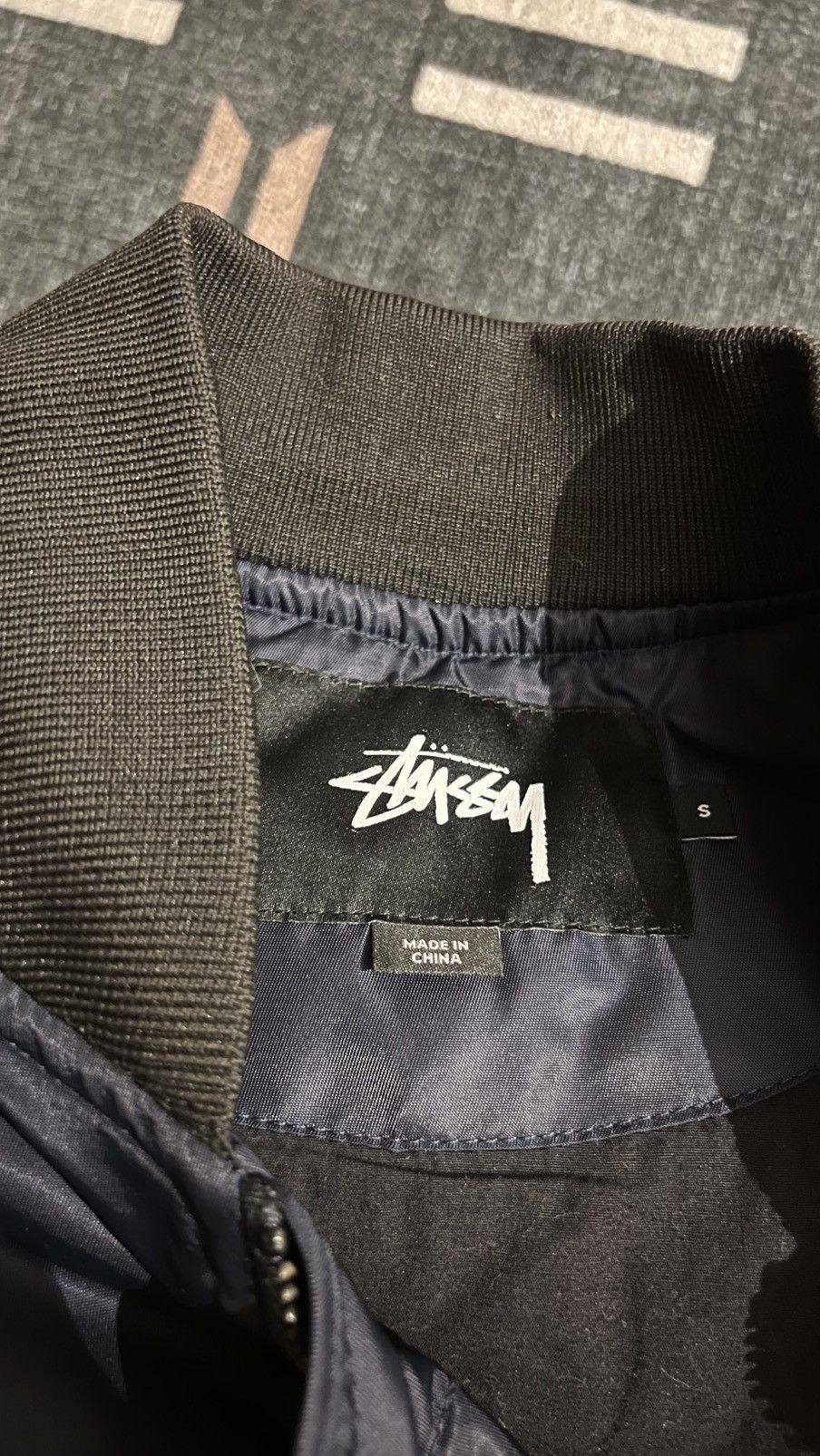 Stussy Navy Stussy Nylon Bomber Size Small Size US S / EU 44-46 / 1 - 1 Thumbnail
