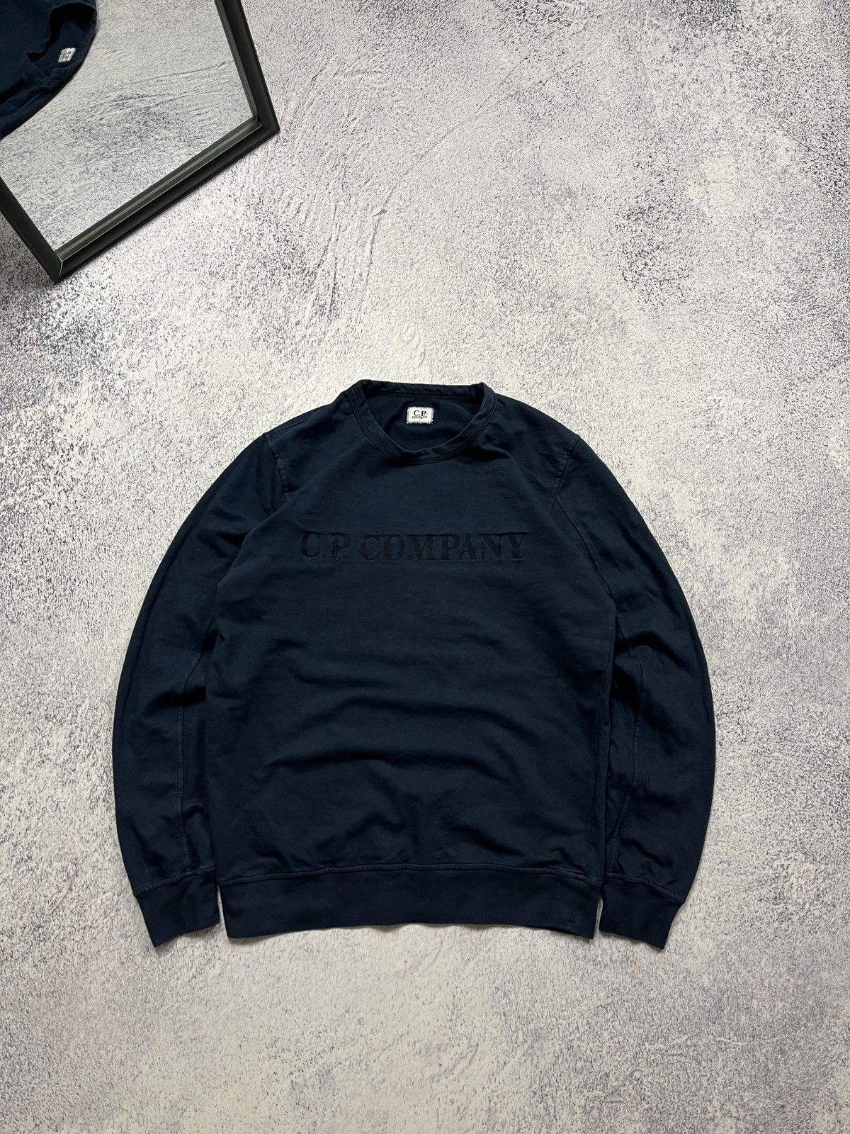 C.P. Company × Massimo Osti × Other C.P. Company Big Embroidered Logo Cotton Navy Sweatshirt Size US M / EU 48-50 / 2 - 1 Thumbnail