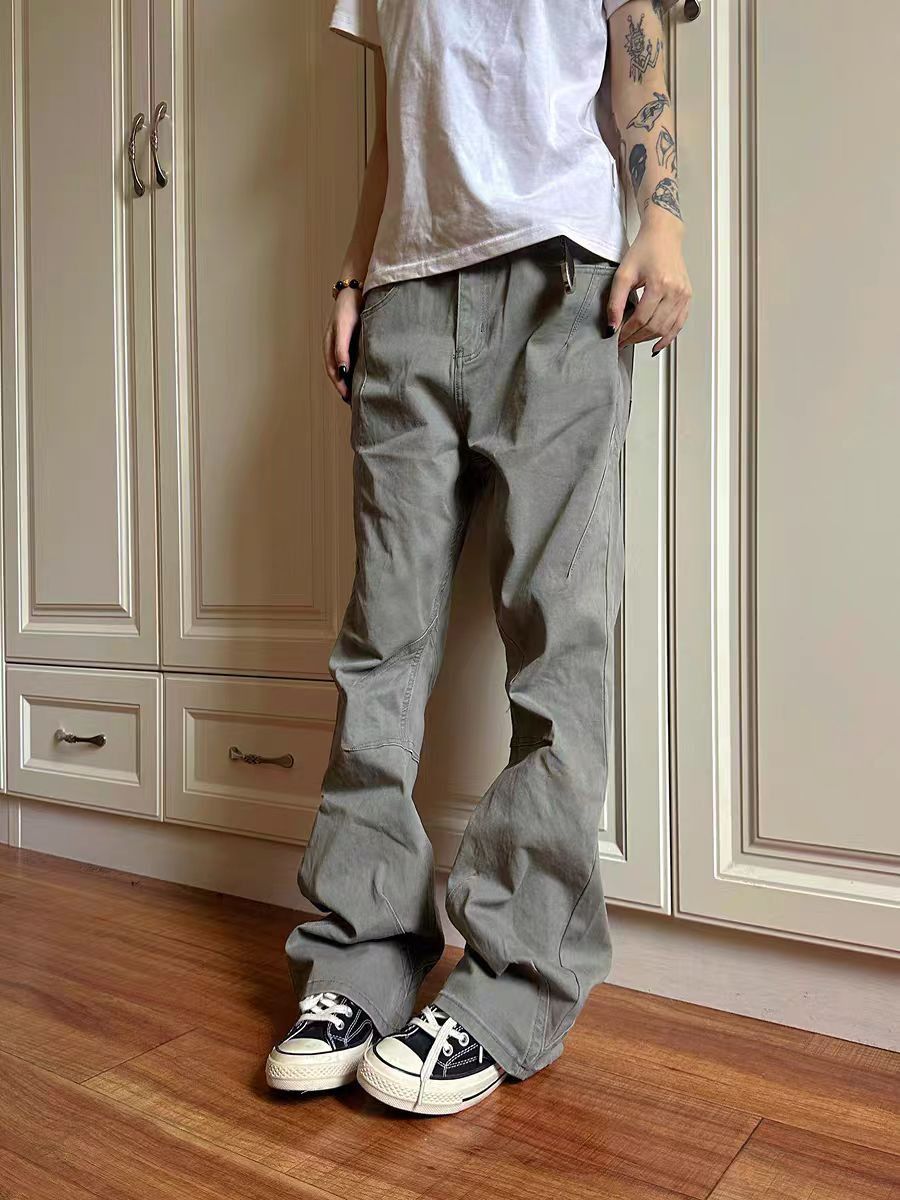 Japanese Brand × Vintage High Street Micro Flare Grey Casual Pants Size US 32 / EU 48 - 1 Thumbnail