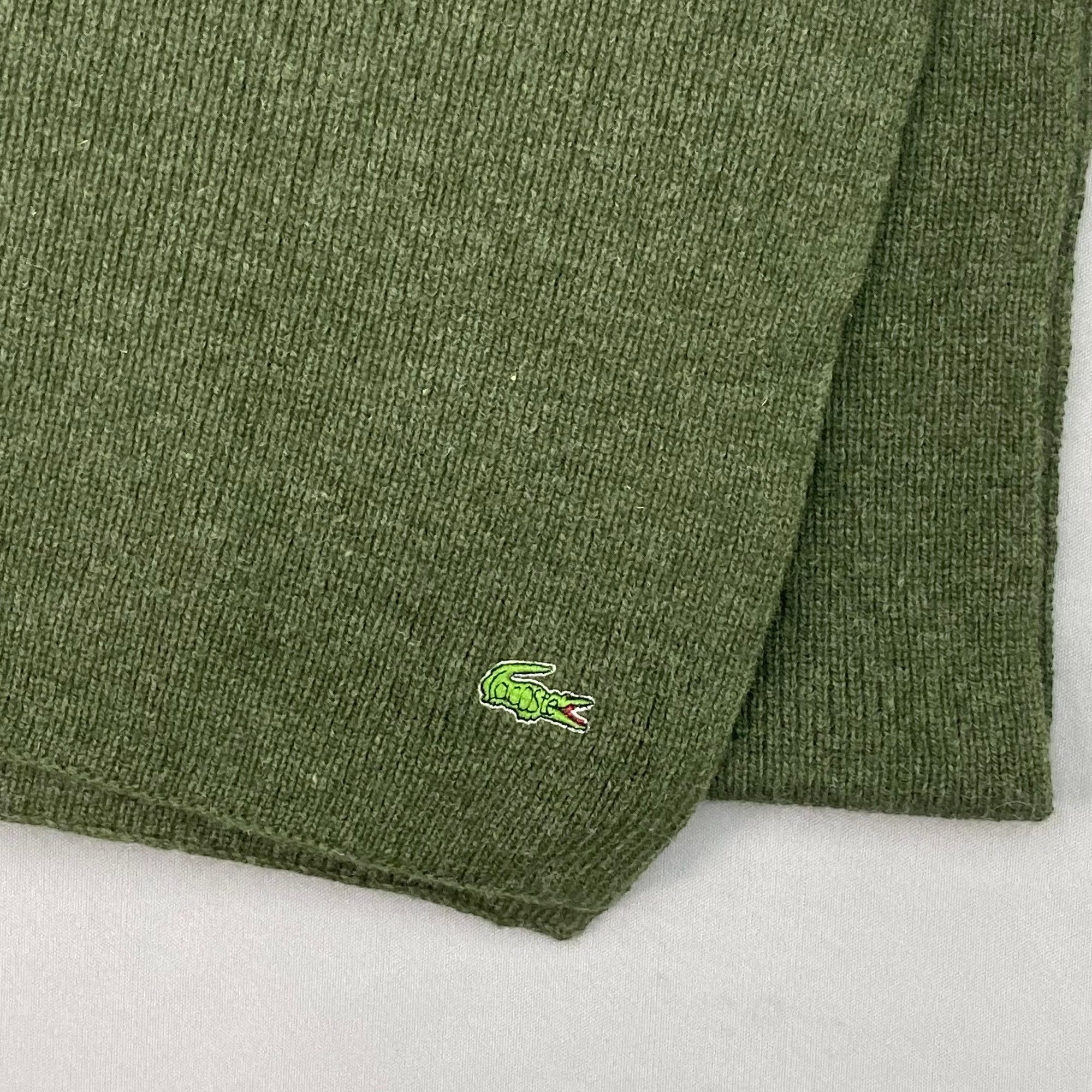 Lacoste Vintage Lacoste Scarf Muffler Wool Ribbed Knit Scarves Size ONE SIZE - 4 Thumbnail