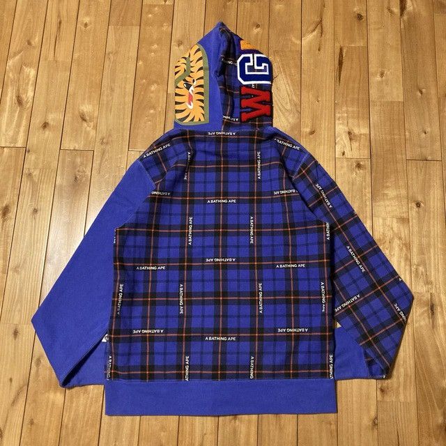 Bape BAPE Check Crazy Shark Full Zip Hoodie a bathing ape Size US XL / EU 56 / 4 - 2 Thumbnail