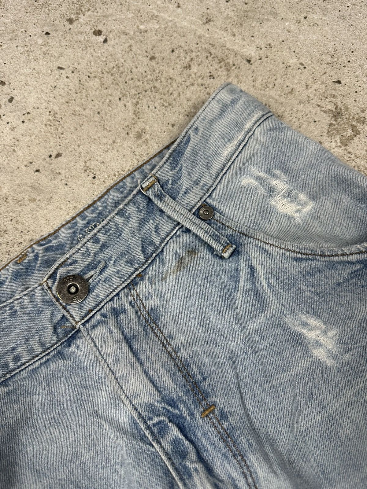 G-Star Vintage Y2K G Star Raw Distressed Blue Loose Tapered Size US 30 / EU 46 - 8 Thumbnail