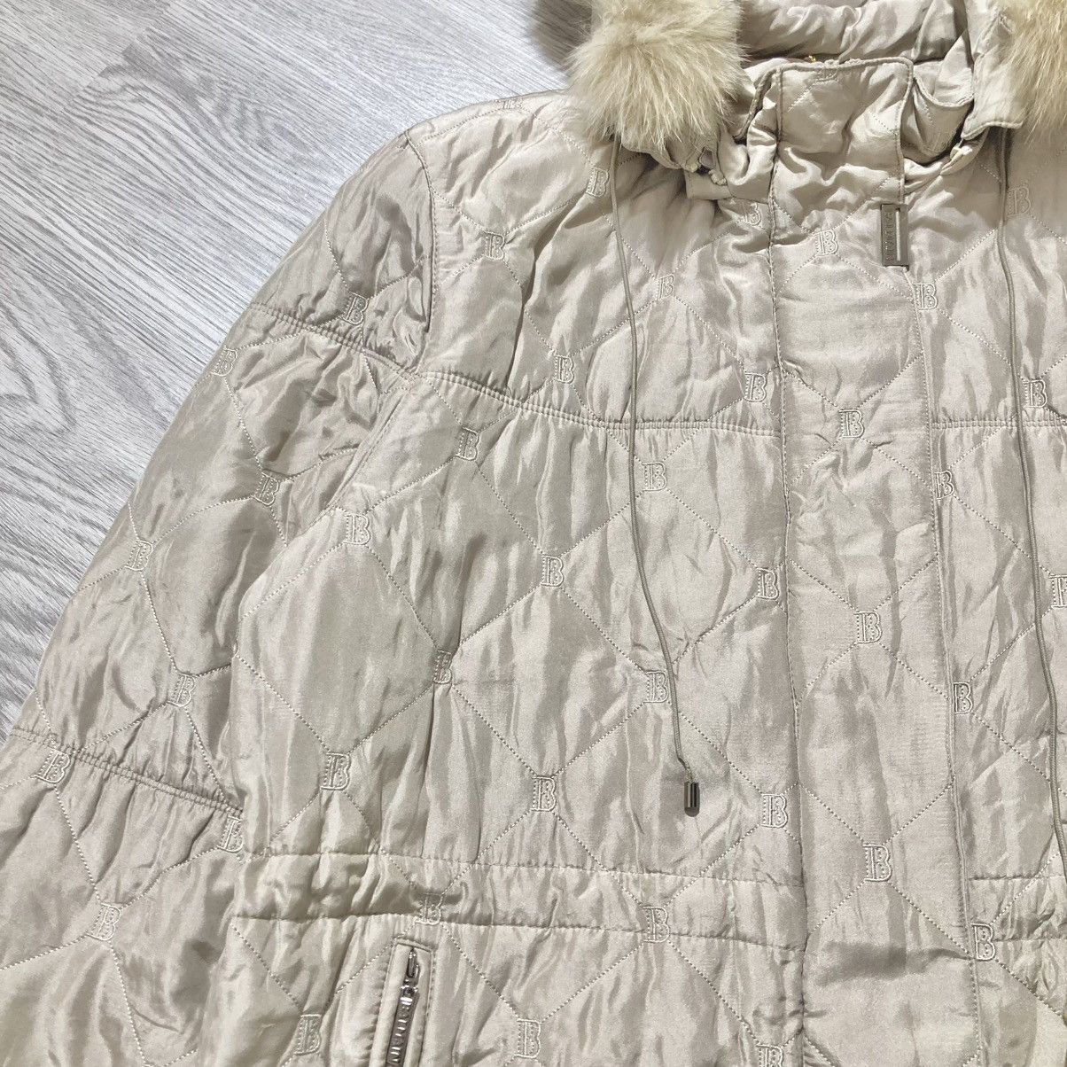 Balmain Balmain Paris Monogram Quilted Fur Long Jacket Beige Luxury Size US XL / EU 56 / 4 - 6 Thumbnail