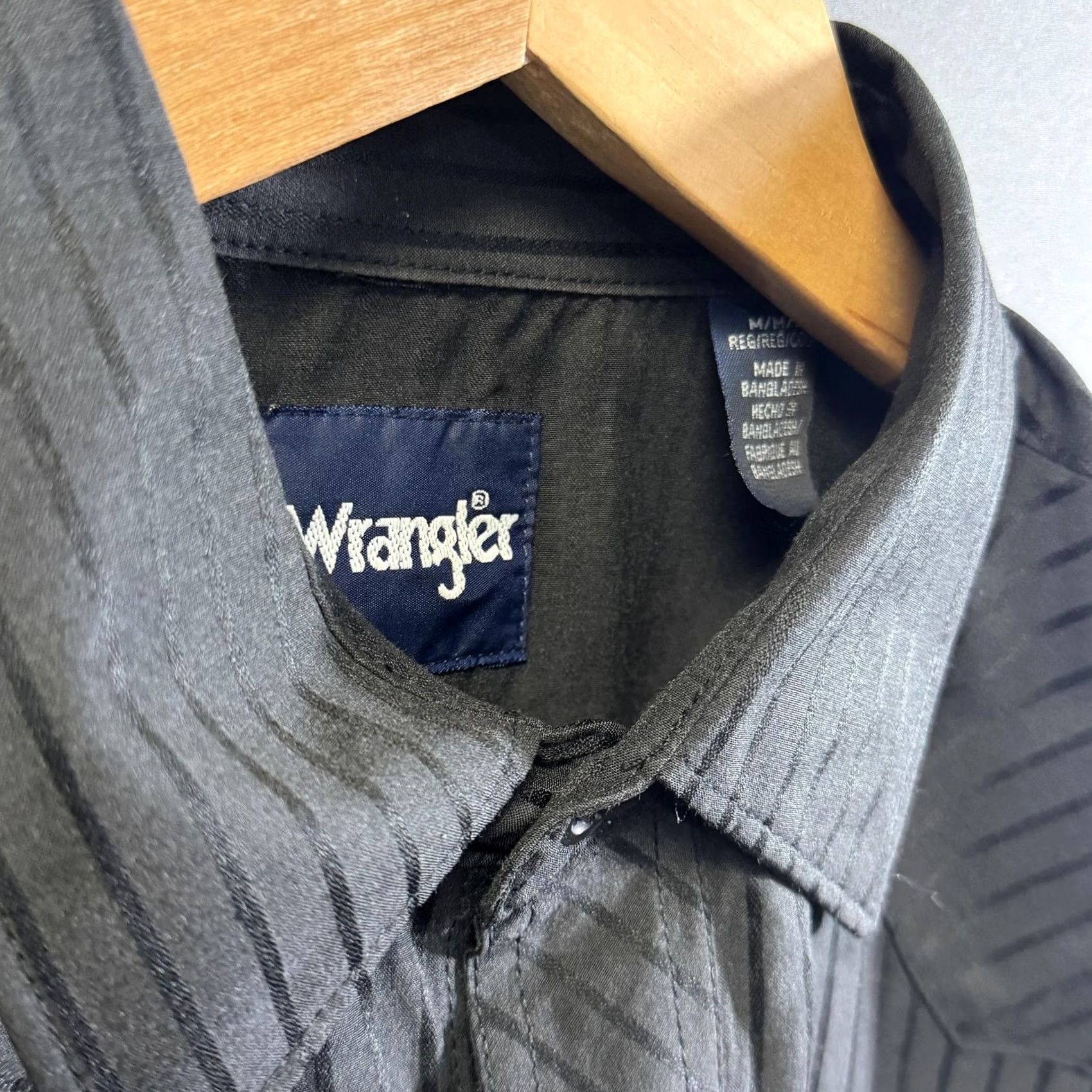Wrangler Wrangler Shirt Mens M Black Pearl Snap Western Rodeo Striped Long Sleeve Size US M / EU 48-50 / 2 - 4 Thumbnail