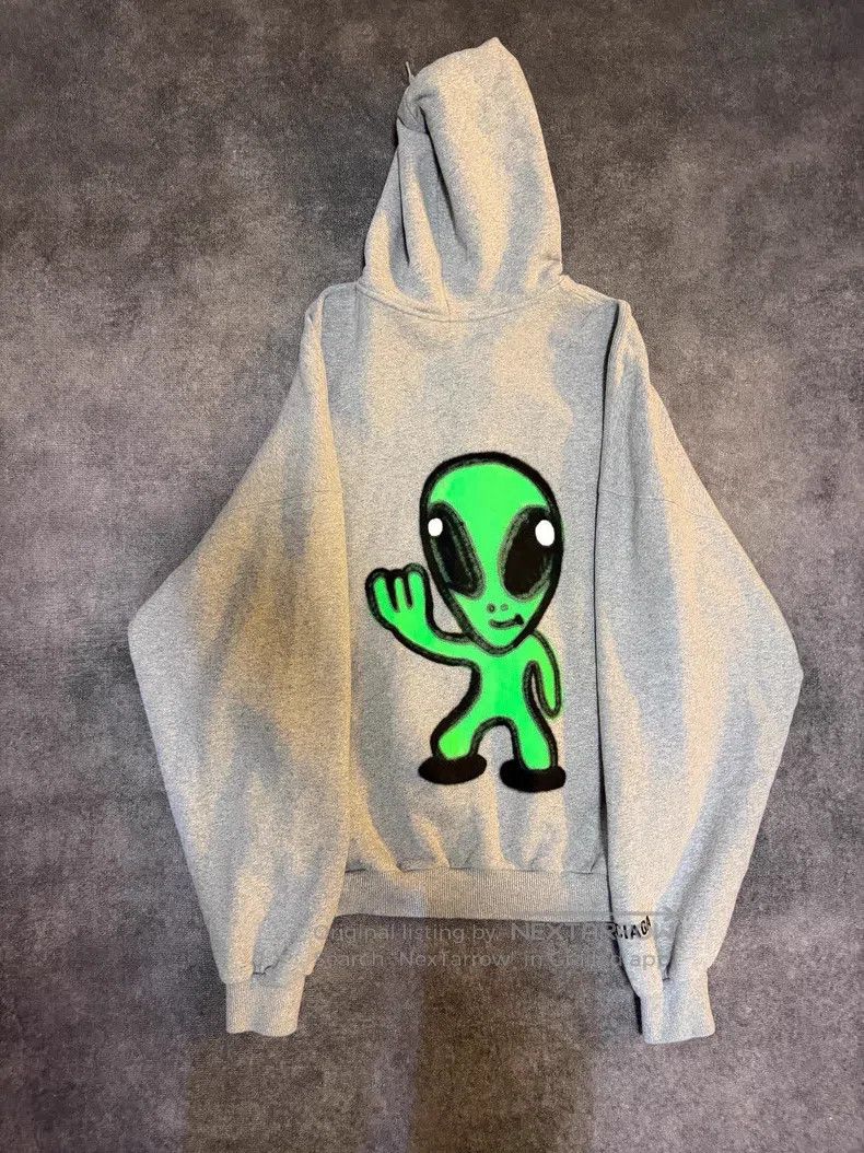 Balenciaga Balenciaga Alien Hooded Jacket with Zipper and Glow-in-the Size US S / EU 44-46 / 1 - 1 Thumbnail