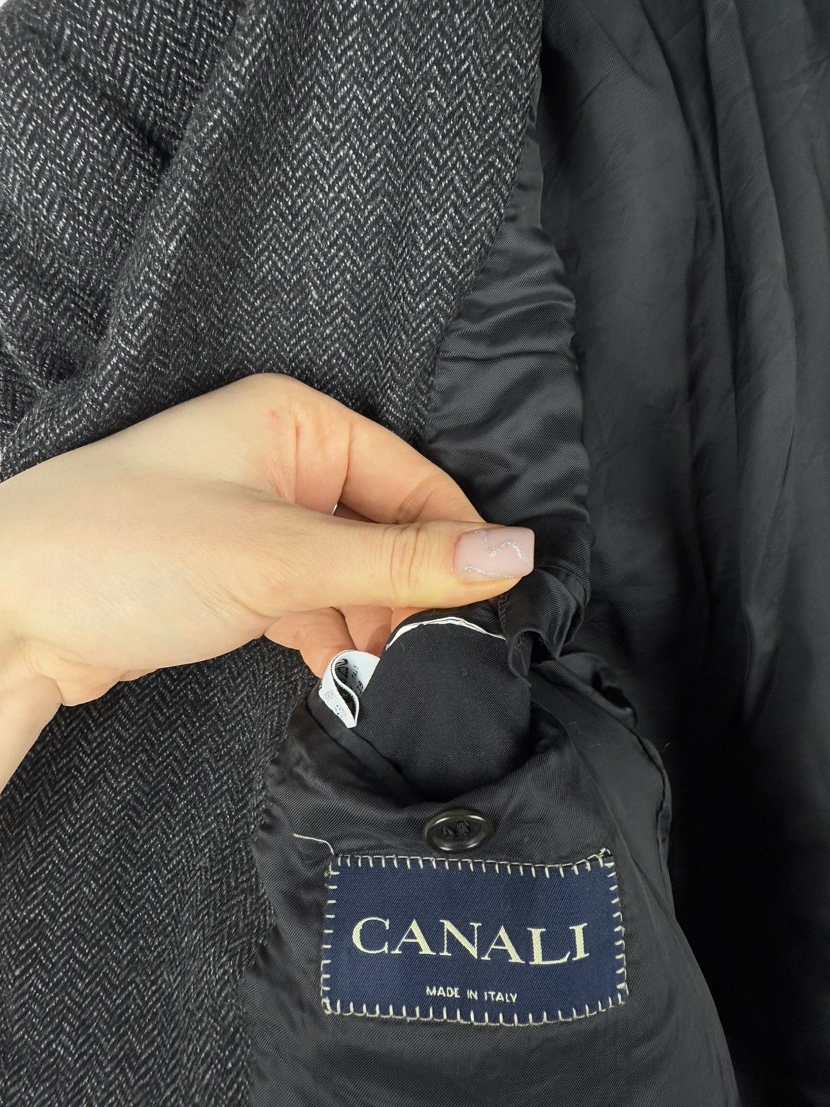 Canali Canali men’s herringbone wool tweed blazer jacket sportcoat Size 42R - 20 Thumbnail