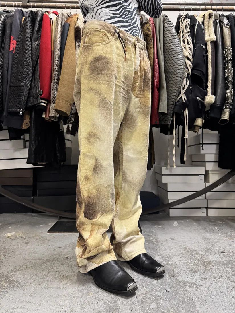 Designer × Vintage FW1999 Roberto Cavalli Creamy Beige Flowers Nature Pants Size US 32 / EU 48 - 4 Thumbnail