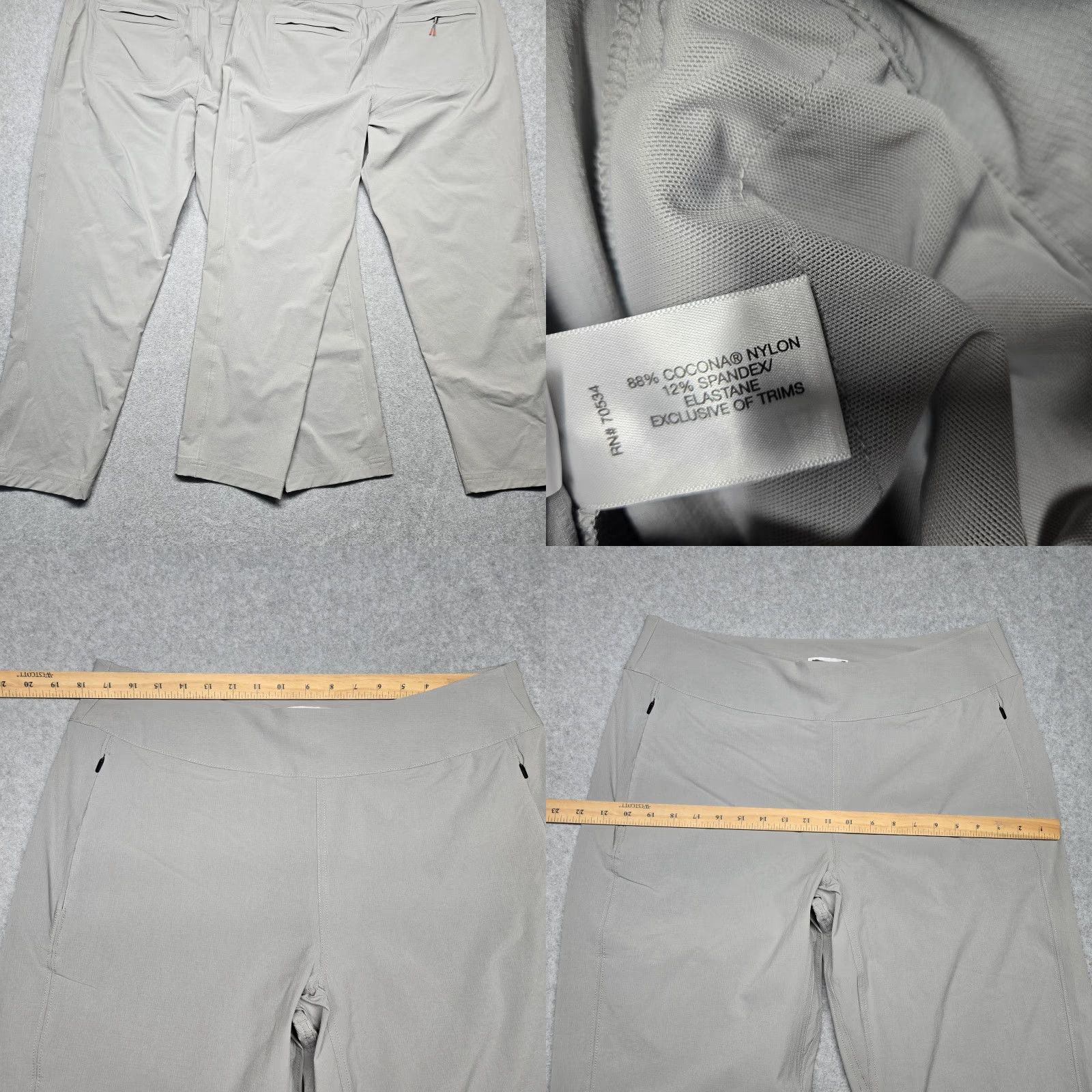 Orvis Orvis Pants Womens 16 Gray Ankle Pull On Stretch Travel Nylon Pockets Comfort Size 38" / US 16 / IT 52 - 8 Thumbnail