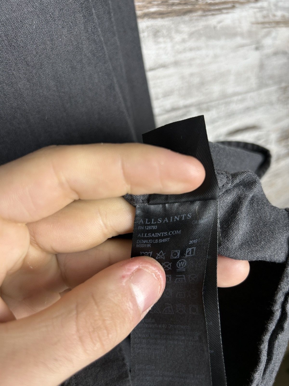 Allsaints Mens Vintage AllSaints Shirts button up luxury grey Japanese Size US S / EU 44-46 / 1 - 10 Thumbnail