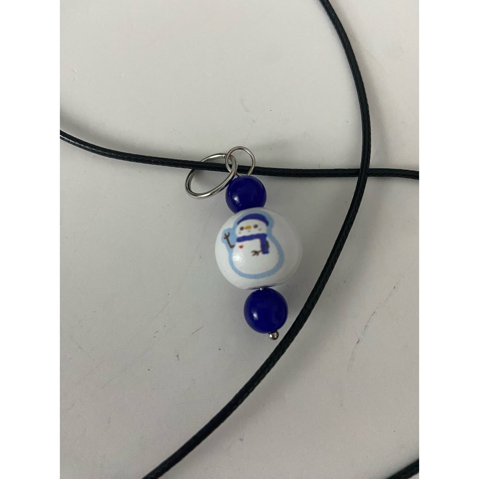 Handmade snowman pendant necklace Size ONE SIZE - 4 Thumbnail