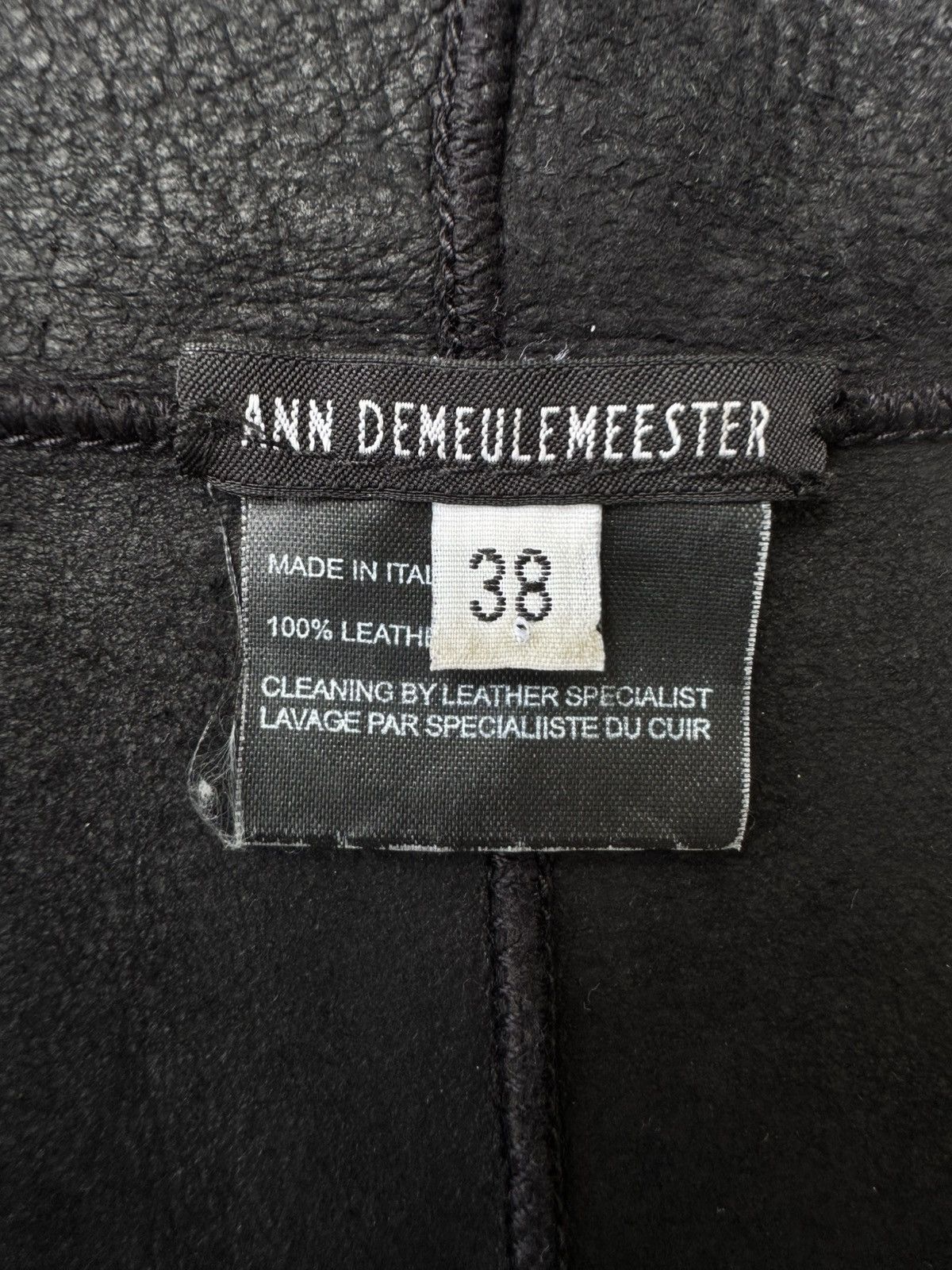 Ann Demeulemeester Ann Demeulemeester AW02 Textured Leather Opened Tie Jacket Size US XS / EU 42 / 0 - 15 Thumbnail