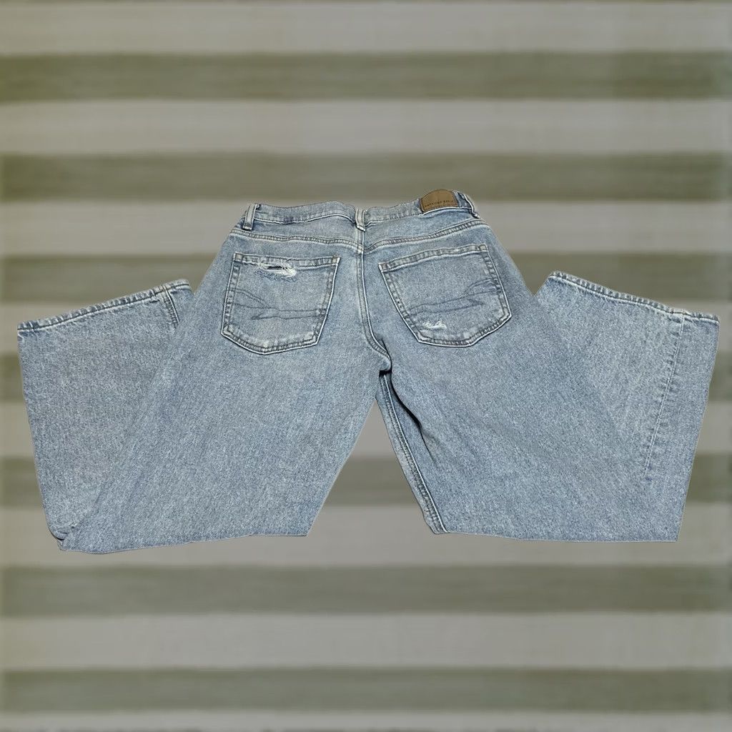American Eagle Outfitters American Eagle Outfitters Jeans Womens 2 XShort (27x24.5) Blue Wide-Leg Stovepipe Distressed 90s Grunge Hipster Denim Size 26" / US 2 / IT 38 - 1 Thumbnail