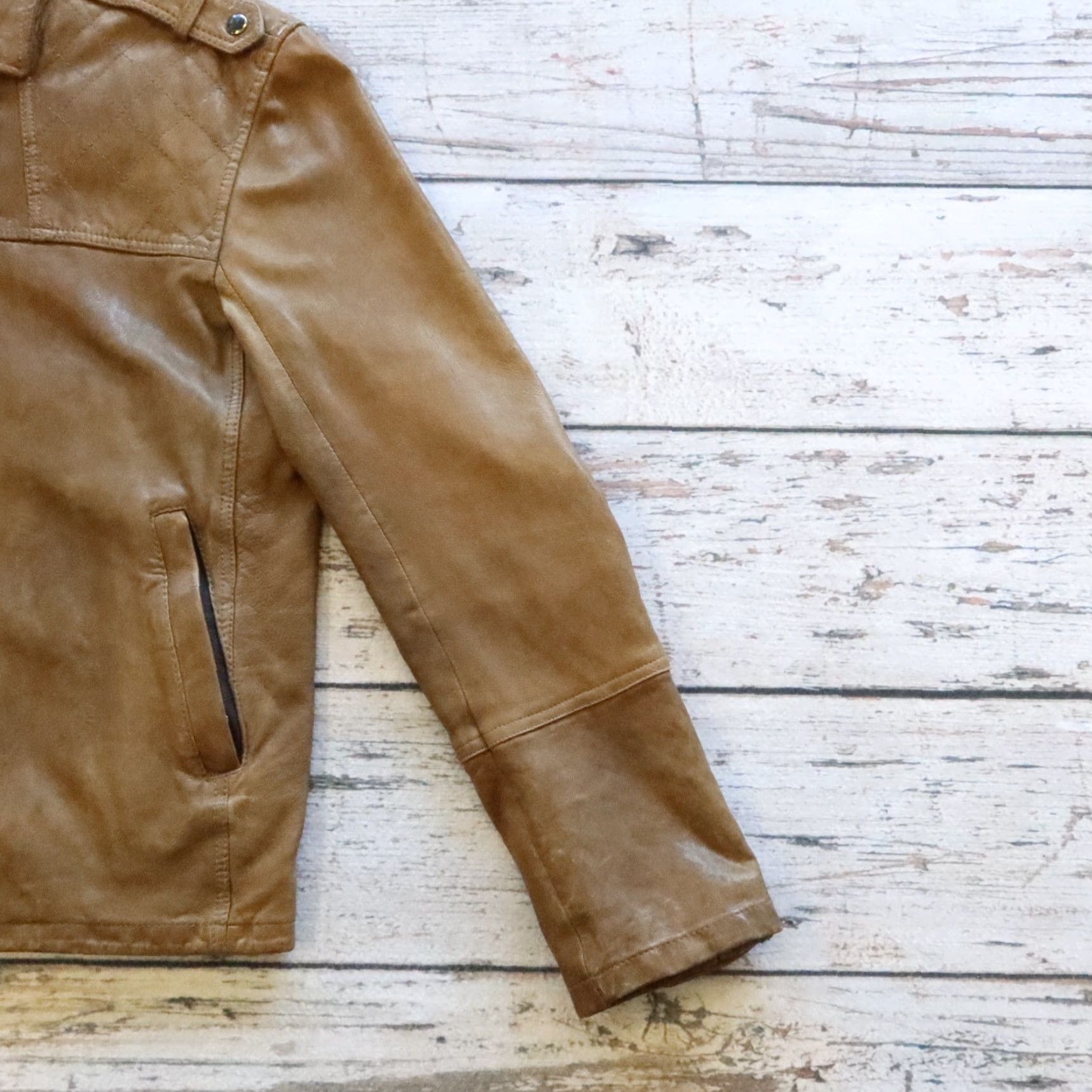 Allsaints All Saints Spitalfields Leather Jacket Men L Brown Motorcycle Jacket Size US L / EU 52-54 / 3 - 6 Thumbnail