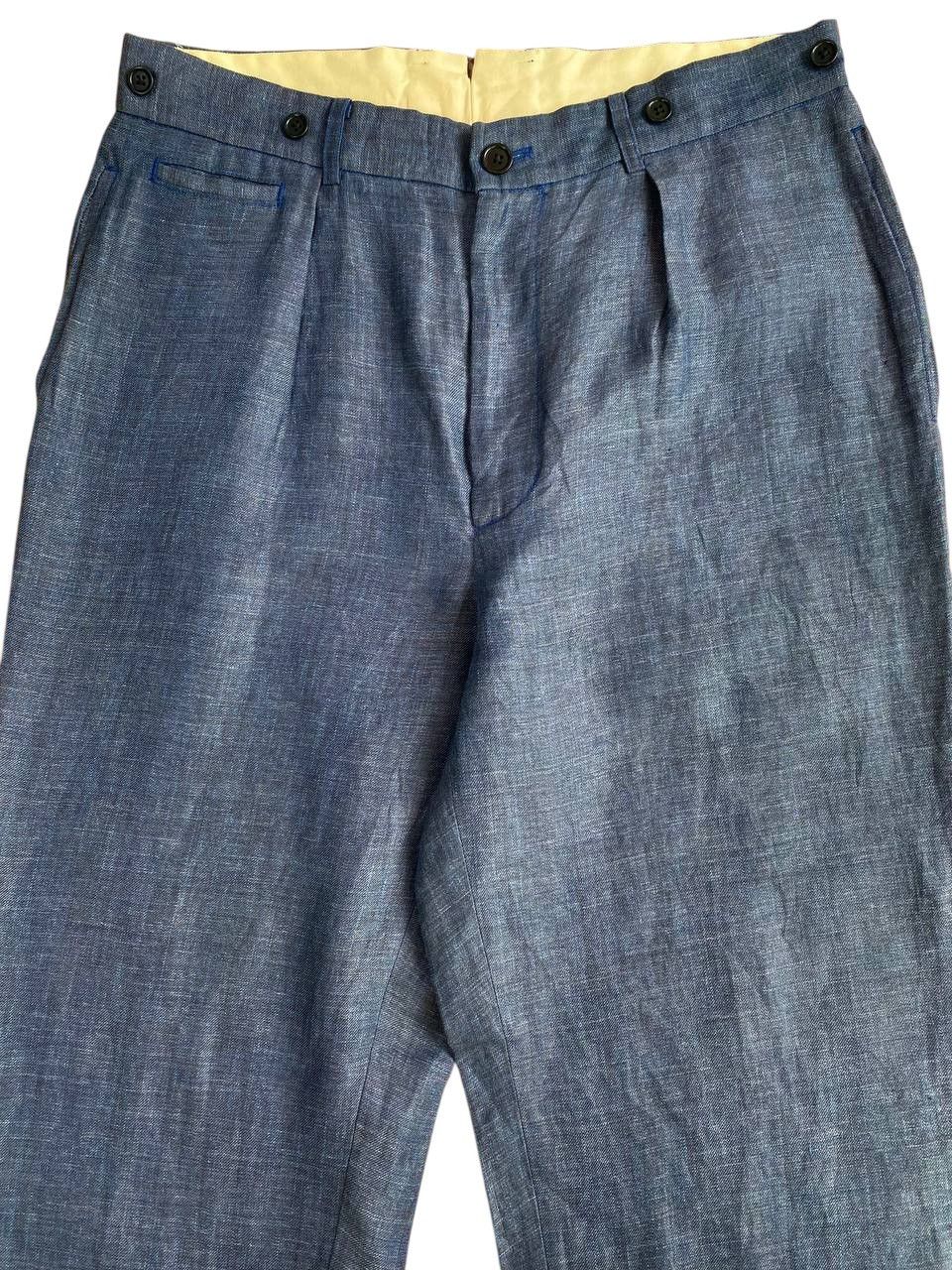 Nigel Cabourn Nigel Cobourn Blue Linen Ballon Fit Pants Size US 34 / EU 50 - 3 Thumbnail