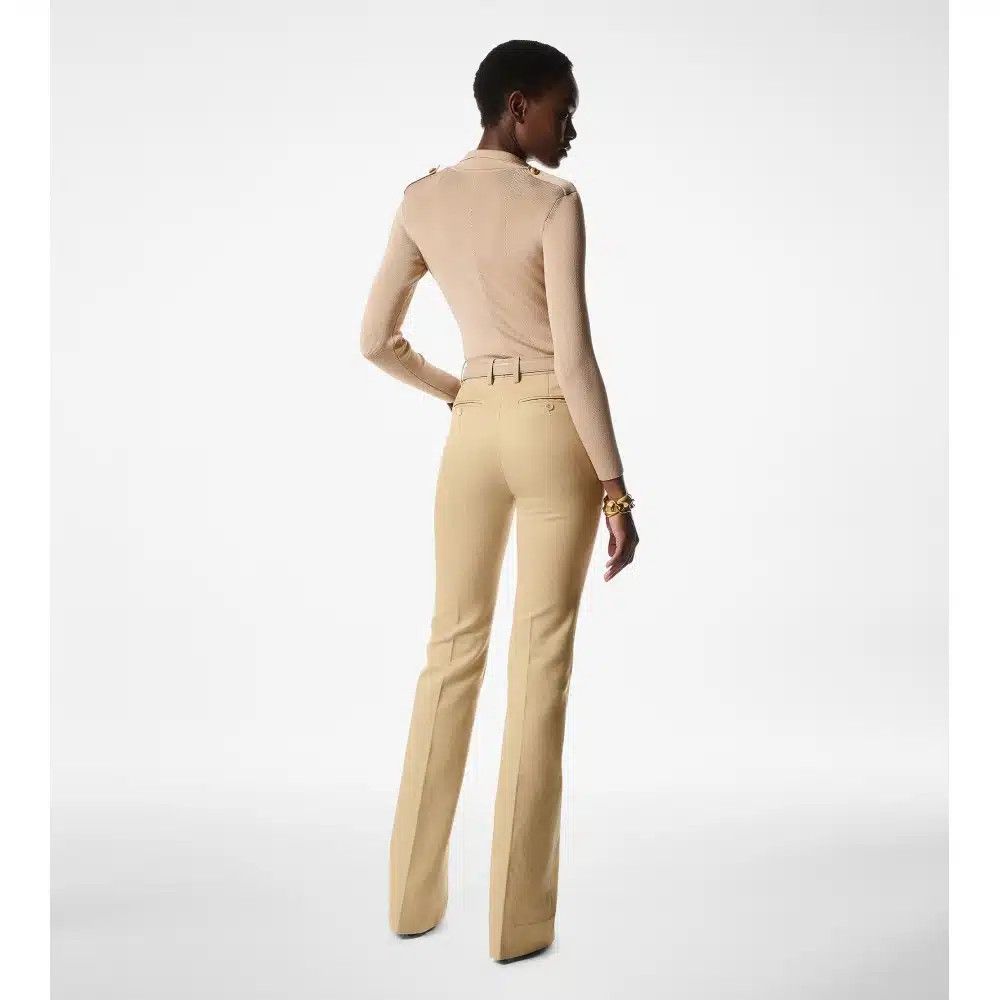 Tom Ford o1loc1c0226 PAW589 Cotton Moleskin Tailored Wide Leg Pant Size 26" / US 2 / IT 38 - 3 Thumbnail