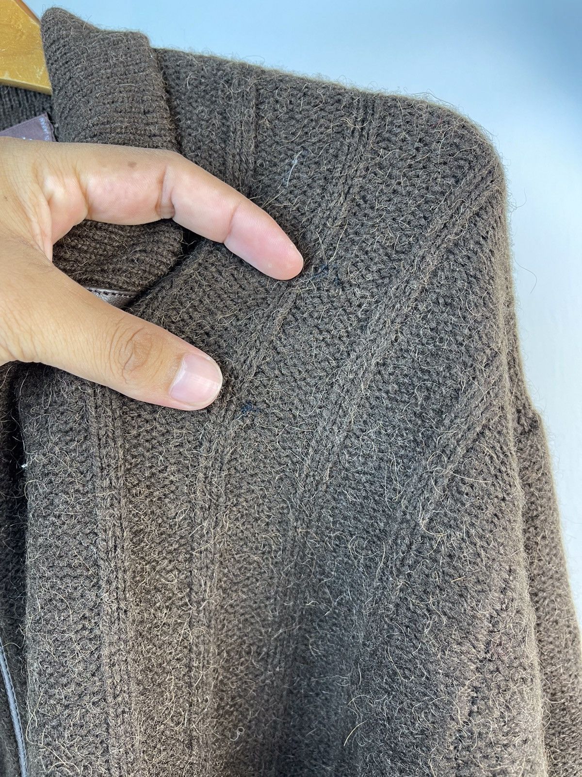 90s Pierre Balmain Zip Wool Jacket With linen Leather