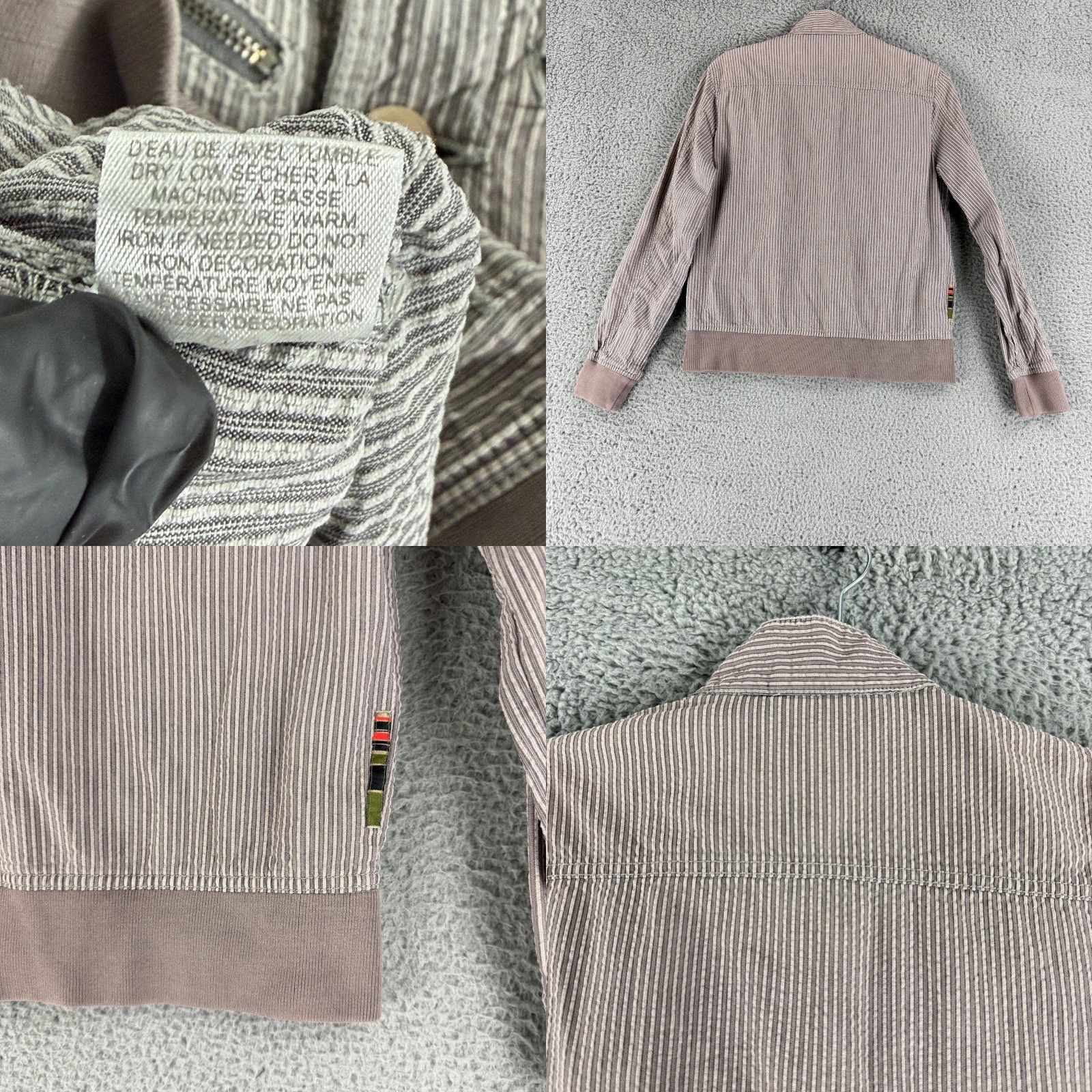 Vintage Vintage Triple 5 Soul Jacket Womens M Gray Striped Button Front Mock Neck Jacket Size M / US 6-8 / IT 42-44 - 9 Thumbnail