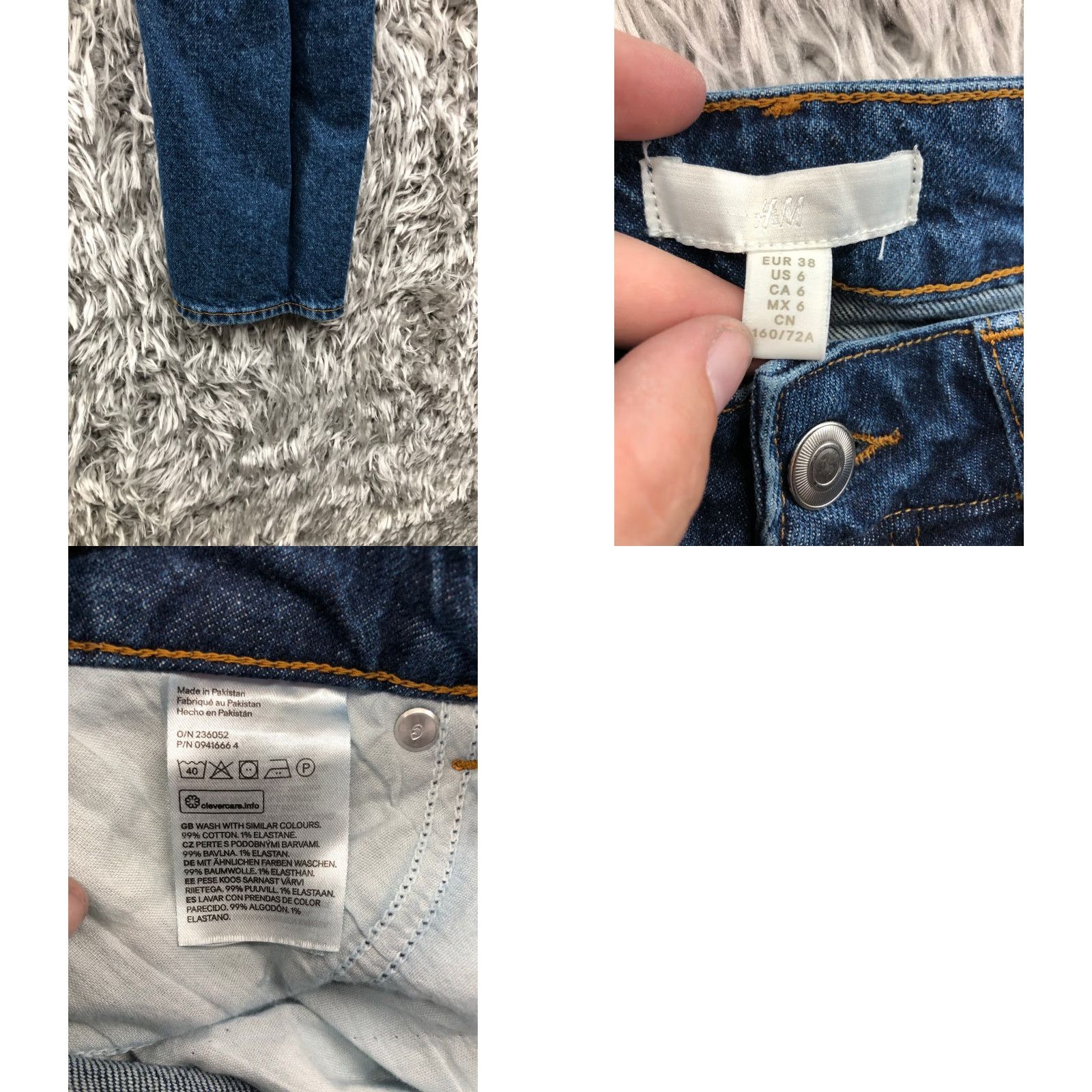 H&M H&M Capri Jeans Size 6 Womens Mid Dark Wash Blue Denim Capris, 5-Pocket, Belt Loops, Zip, Button, Logo, Cotton, Regular Rise Size 28" / US 6 / IT 42 - 8 Thumbnail