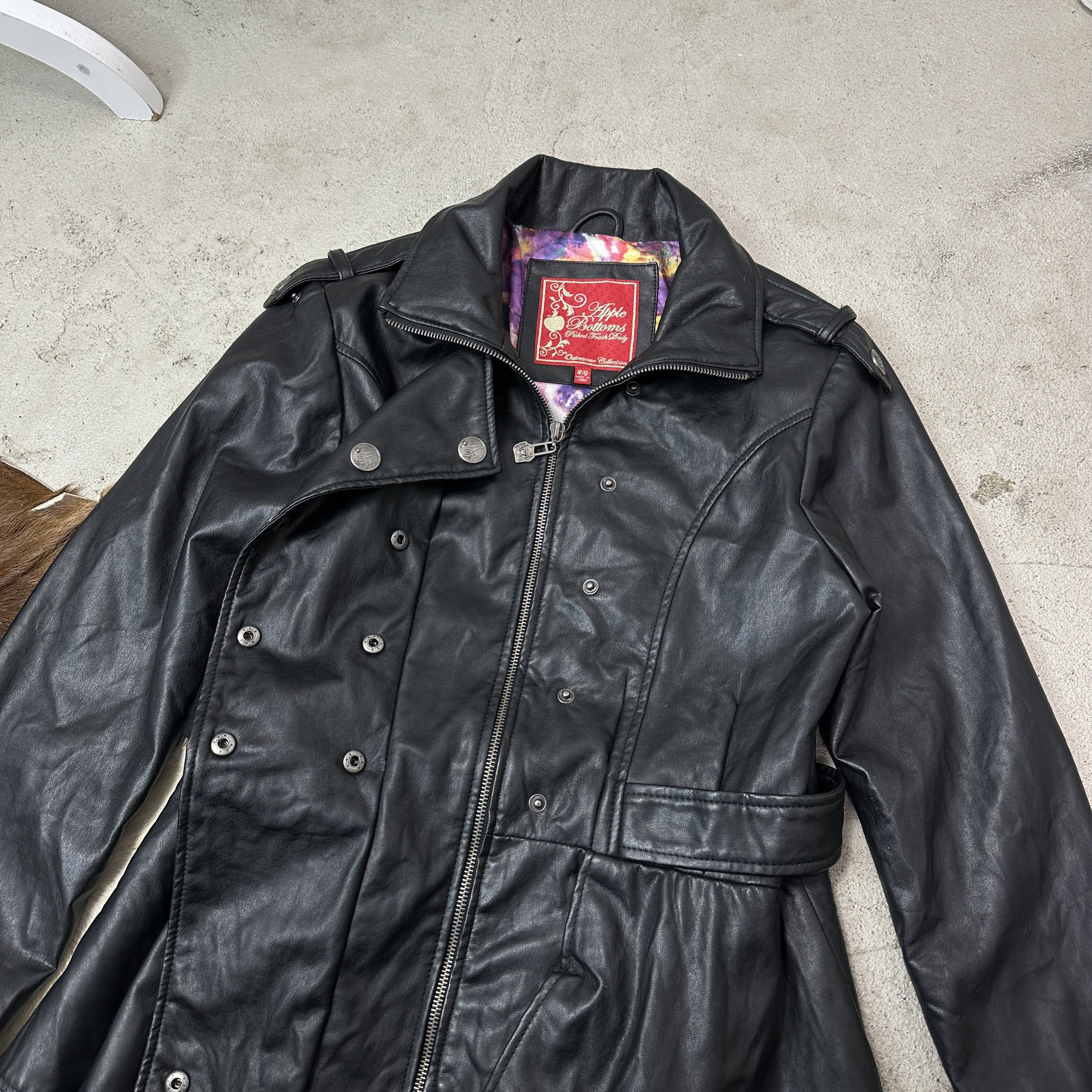 Vintage Vintage Apple Bottoms Military Styled Faux Leather Coat Y2K Size XL / US 12-14 / IT 48-50 - 5 Thumbnail