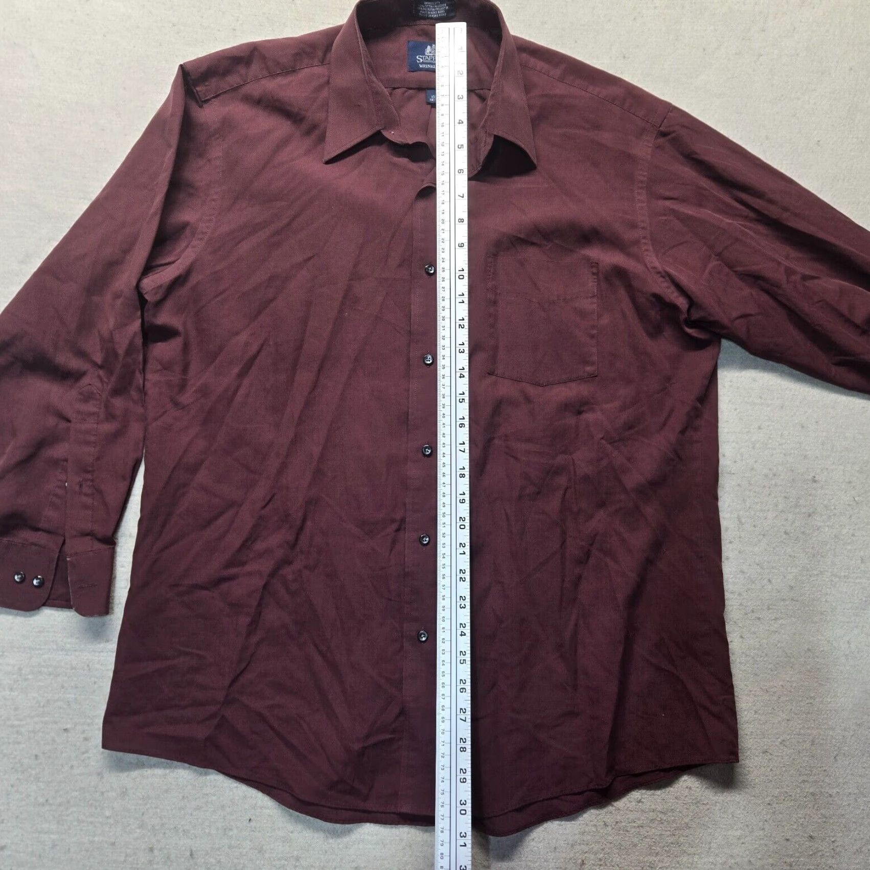 Stafford Stafford Shirt Button-Up Long Sleeve Men 16.5 Purple Broadcloth Solid 90s Event/Theme: None Womens/Mens Size US L / EU 52-54 / 3 - 6 Thumbnail