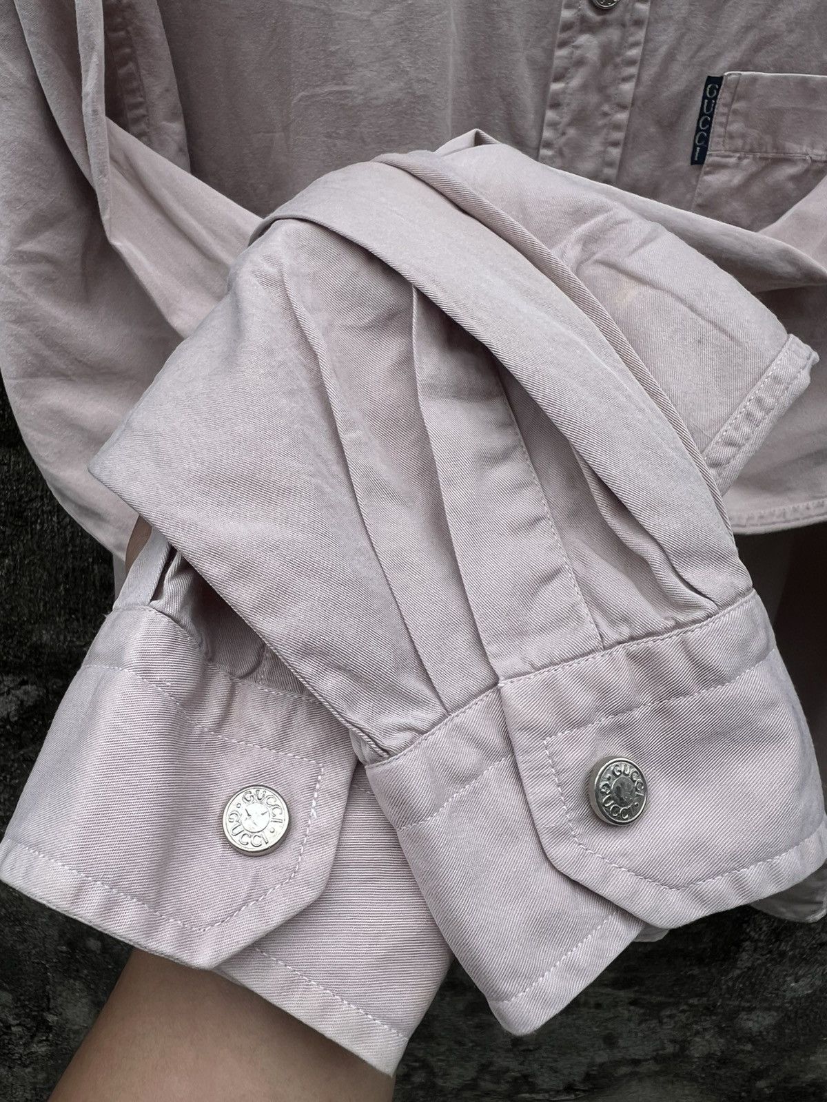 Gucci × Vintage Vintage Gucci Shirts Silver Button up Size US L / EU 52-54 / 3 - 10 Thumbnail