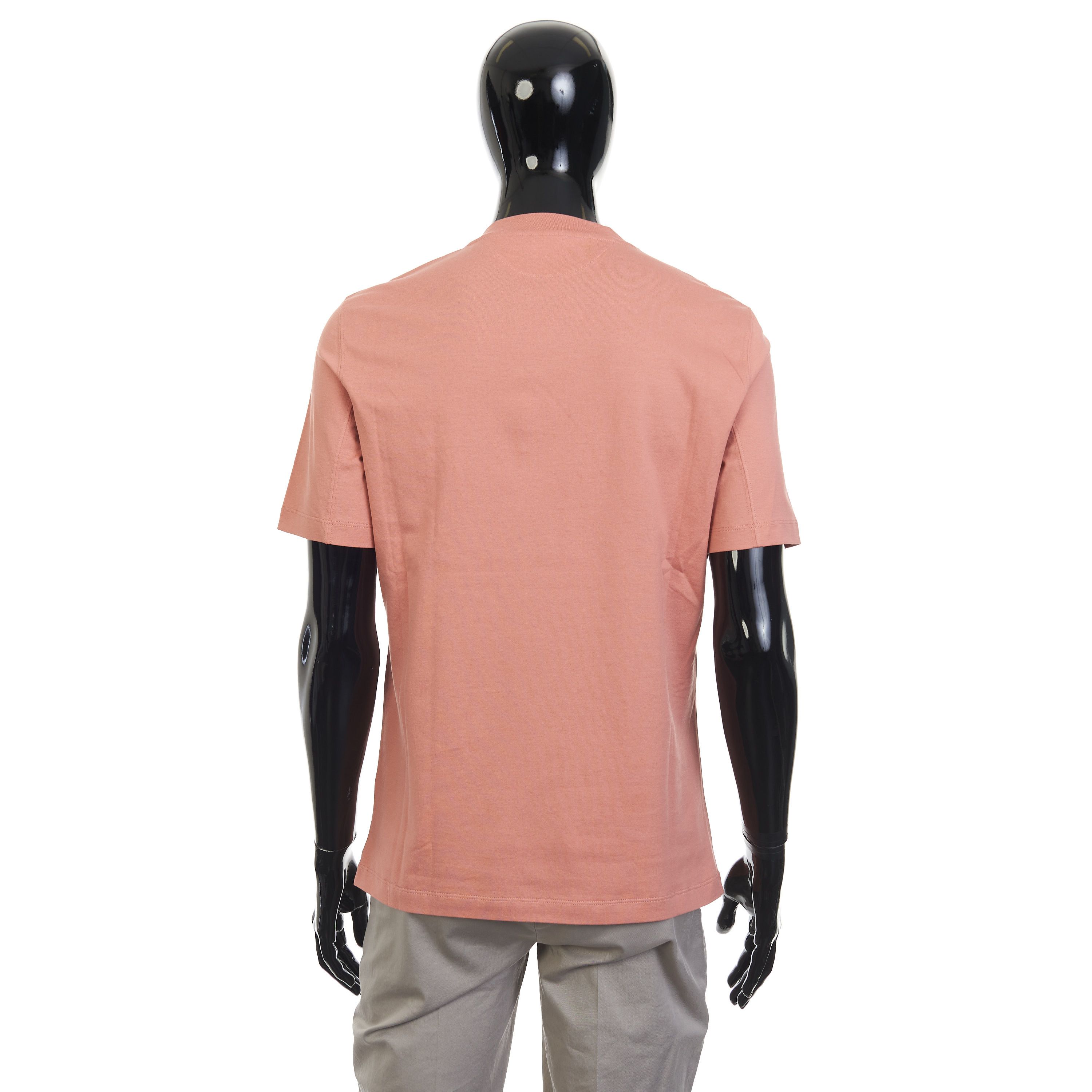 Brunello Cucinelli Salmon Cotton Jersey Crew neck Tshirt With Logo Size S Size US S / EU 44-46 / 1 - 5 Thumbnail