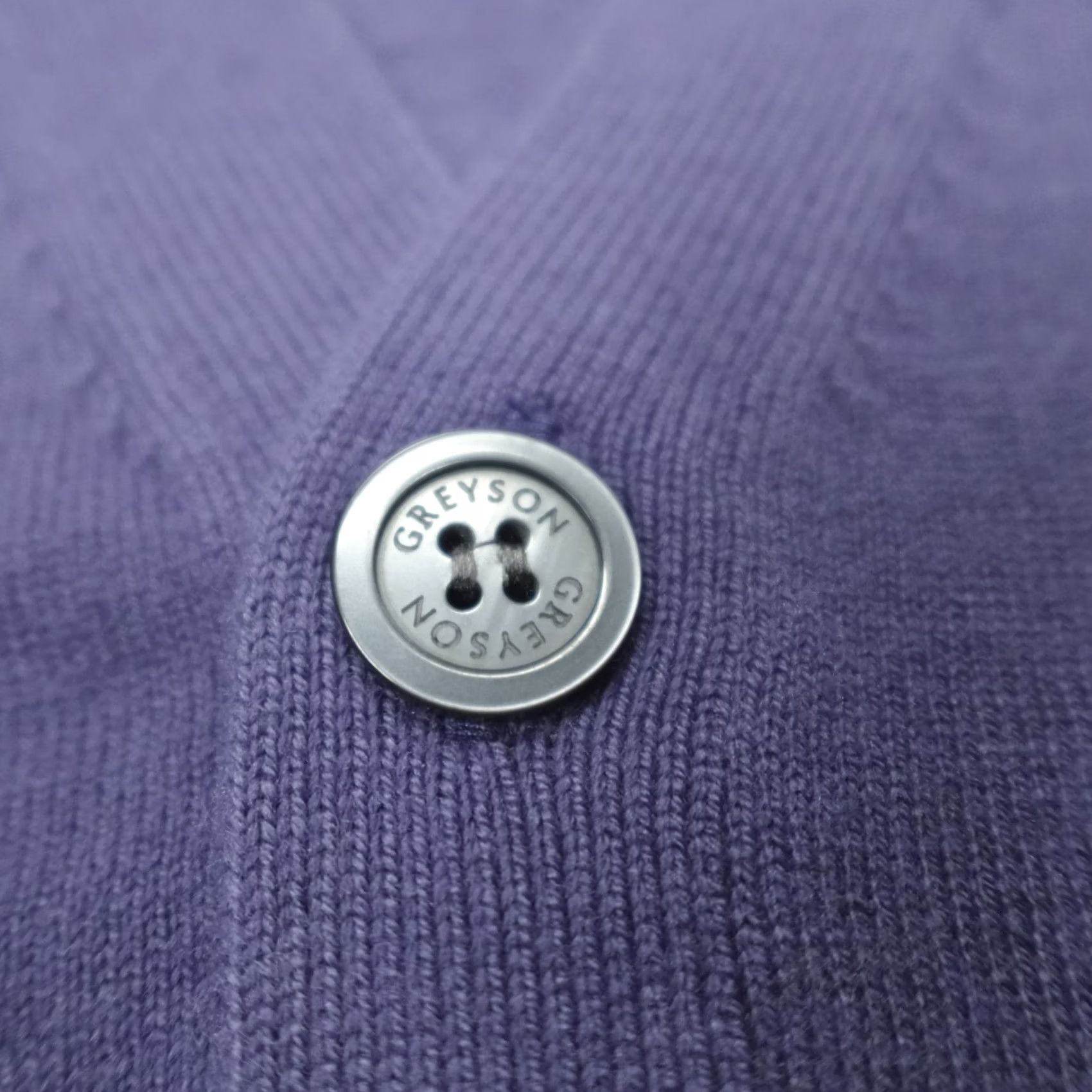 Vintage Greyson Cardigan Sweater Mens XL Purple Honeycreeper Nylon Wool V-Neck Button Modern - 000 Size US XL / EU 56 / 4 - 4 Thumbnail