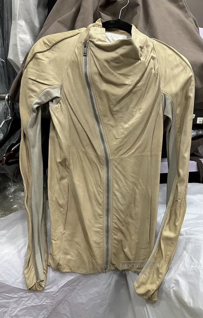 Rick Owens Rick Owens Yellow and white diagonal zipper sheepskin leat Size XS / US 0-2 / IT 36-38 - 1 Thumbnail
