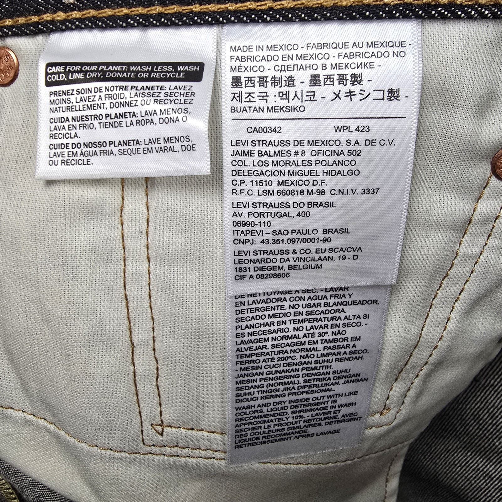 Levi's Levis 501 Jeans 40x38 Black Denim Straight Leg Button Fly Size US 40 / EU 56 - 5 Thumbnail