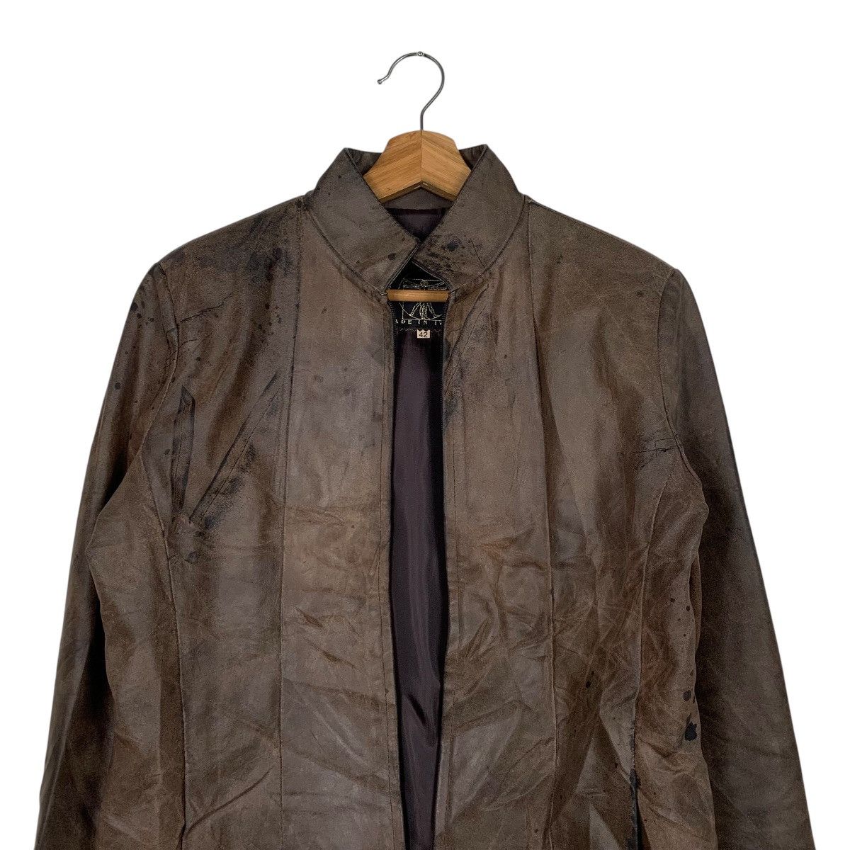 Other Leonardo Da Vinci Crop Leather Jacket Made In Italy Size M / US 6-8 / IT 42-44 - 2 Thumbnail
