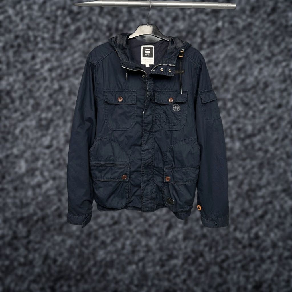 G-Star G Star Raw Mens Haines Hooded Jacket L Blue Windbreaker Hooded Jacket Mens L Blue G-Star Windbreaker Jacket Size US L / EU 52-54 / 3 - 1 Thumbnail