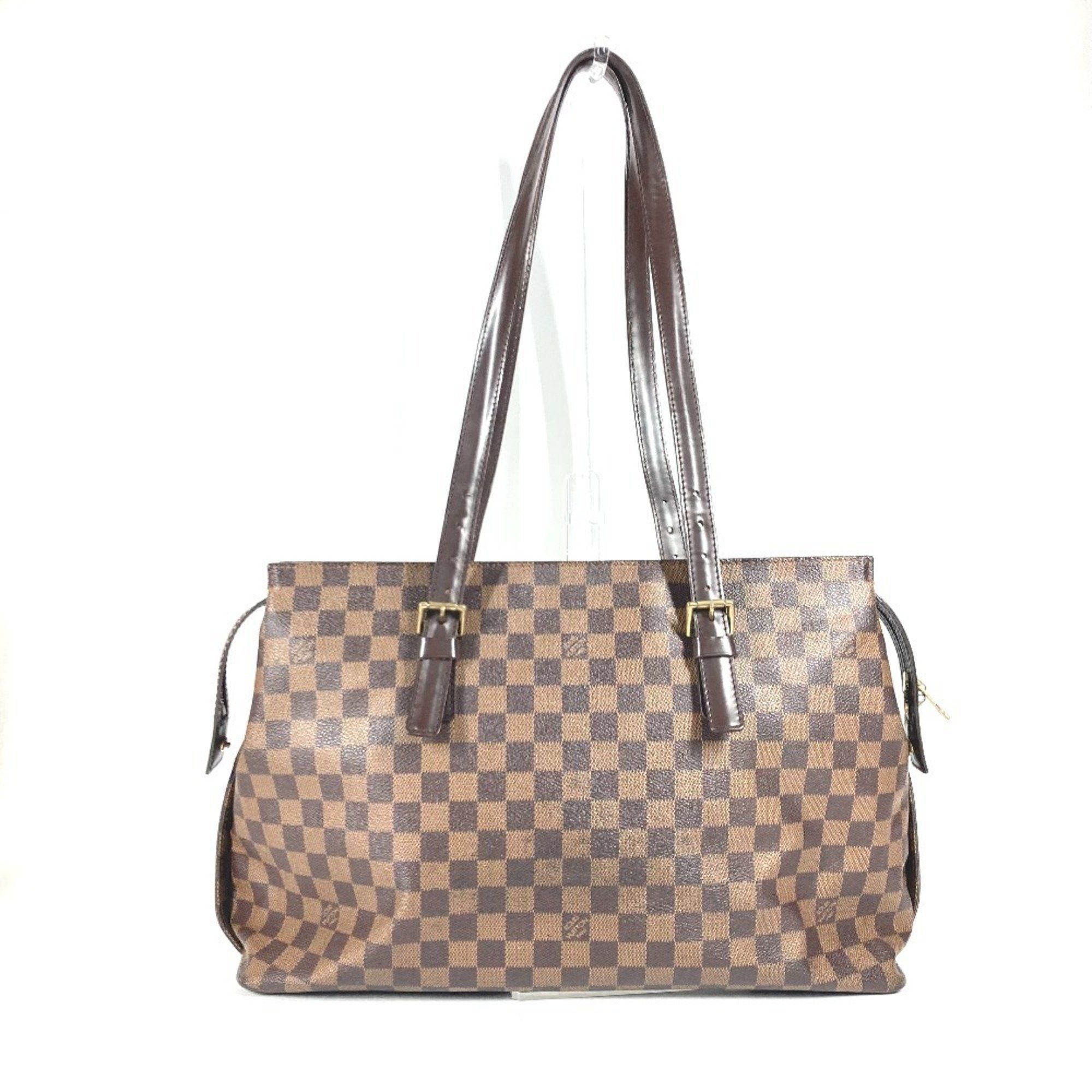 Louis Vuitton N51119 Damier Chelsea Bag, Shoulder Tote Canvas, Women's, Ebene, Brown