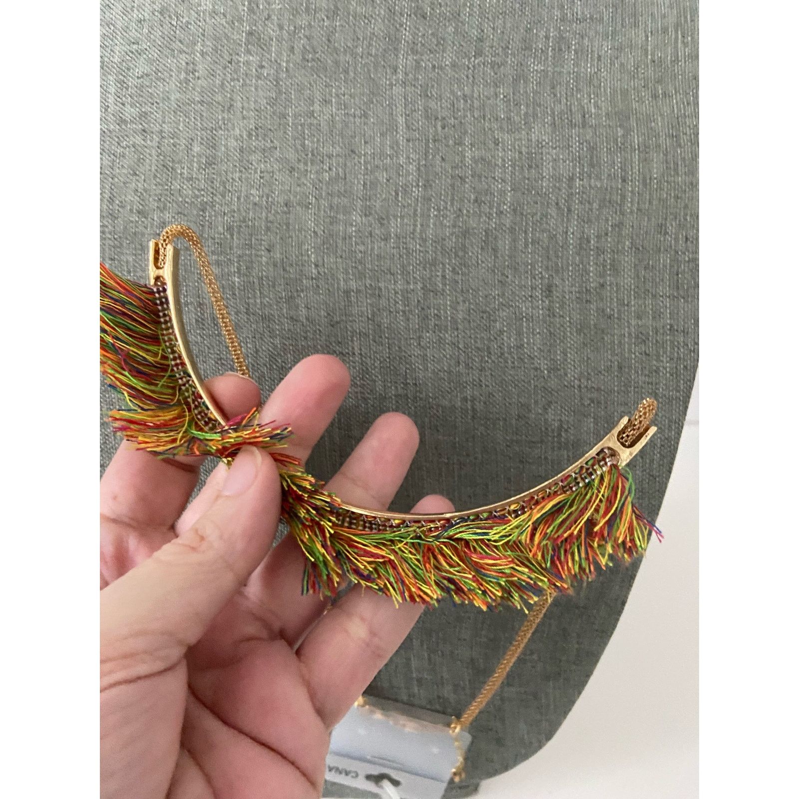 Other Colorful fringe bib necklace gold tone Size ONE SIZE - 4 Thumbnail