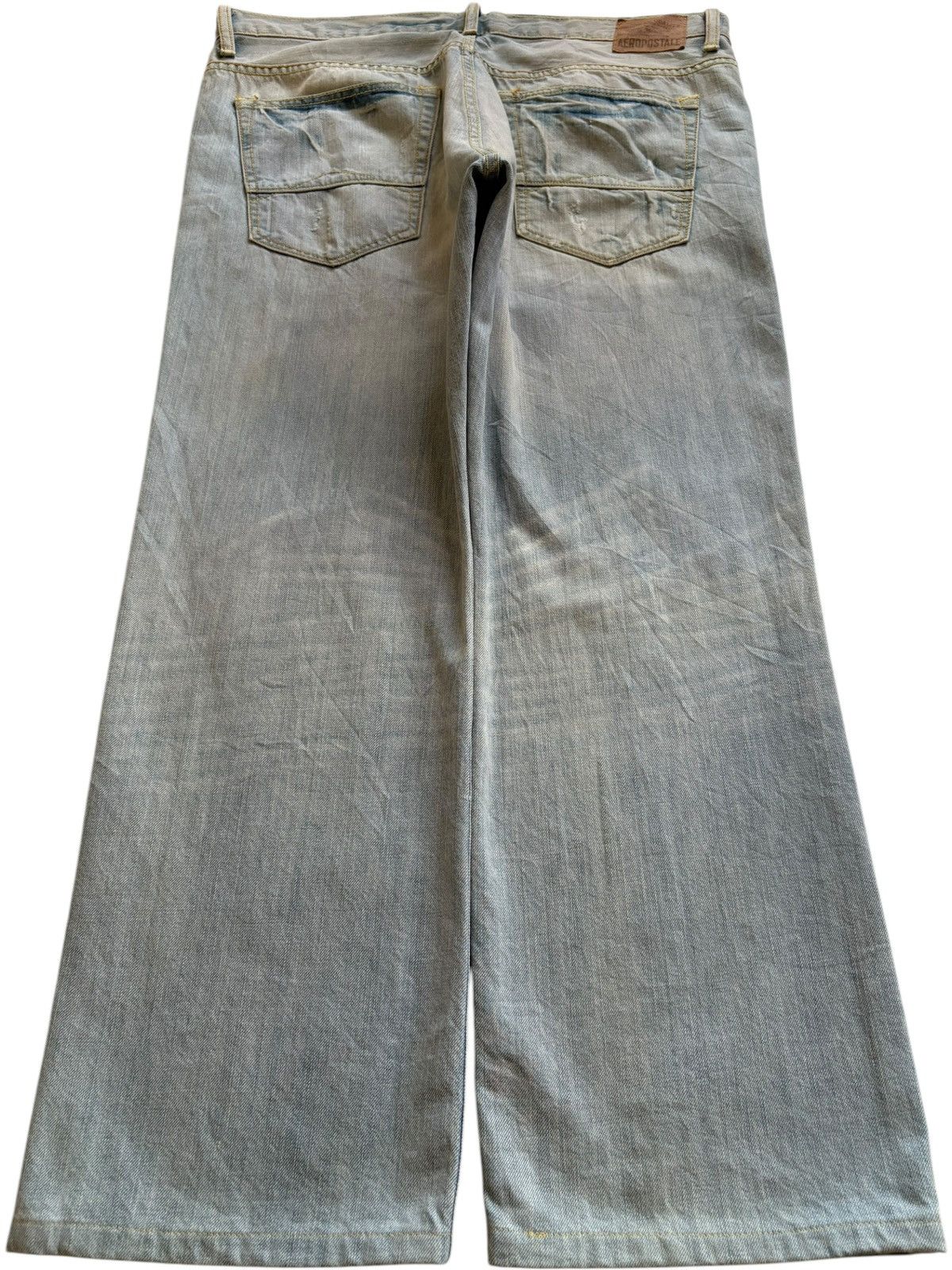 Aeropostale × Japanese Brand Vintage Japanese Brand Sashiko Style Rip Loose Baggy Jeans Size US 38 / EU 54 - 2 Thumbnail