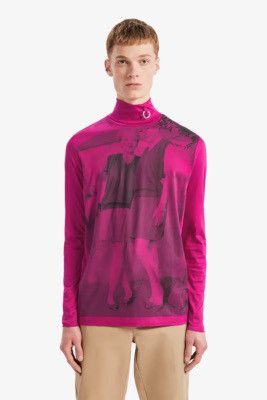 Fred Perry × Raf Simons Pink Rollneck long sleeve Size US M / EU 48-50 / 2 - 4 Thumbnail