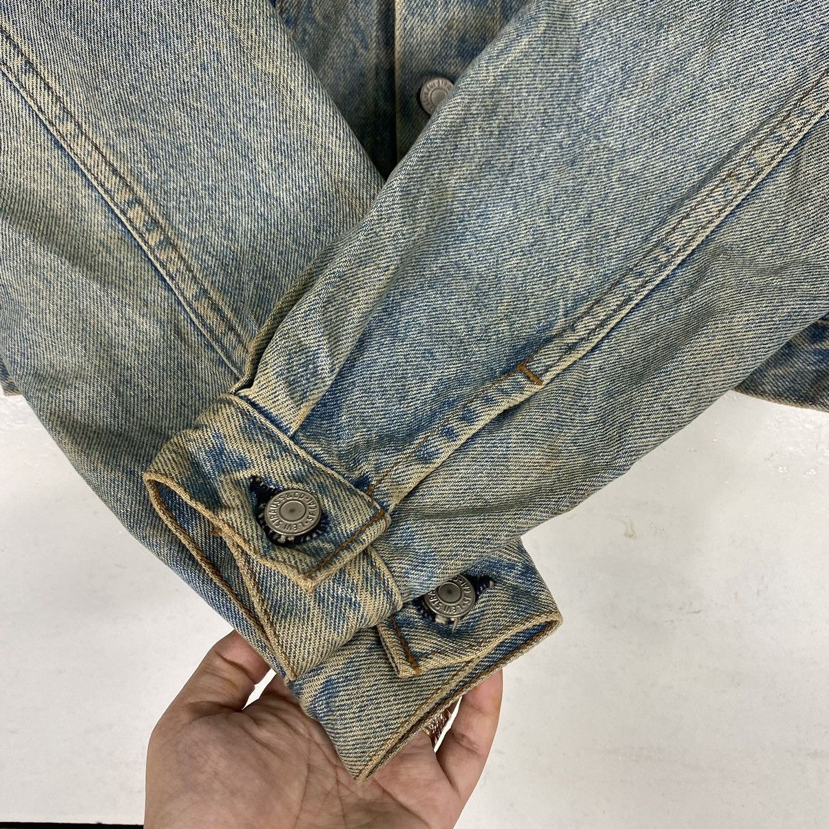 Levi's × Levi's Vintage Clothing 💥 90s LEVIS DENIM CROP JEAN JACKET Size M / US 6-8 / IT 42-44 - 6 Thumbnail
