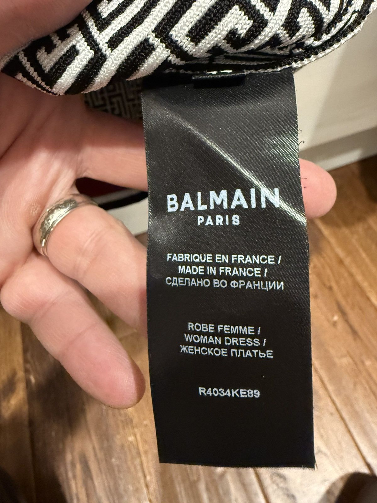 Balmain Balmain Mini Dress Red, White & Black Pattern Size L / US 10 / IT 46 - 6 Thumbnail