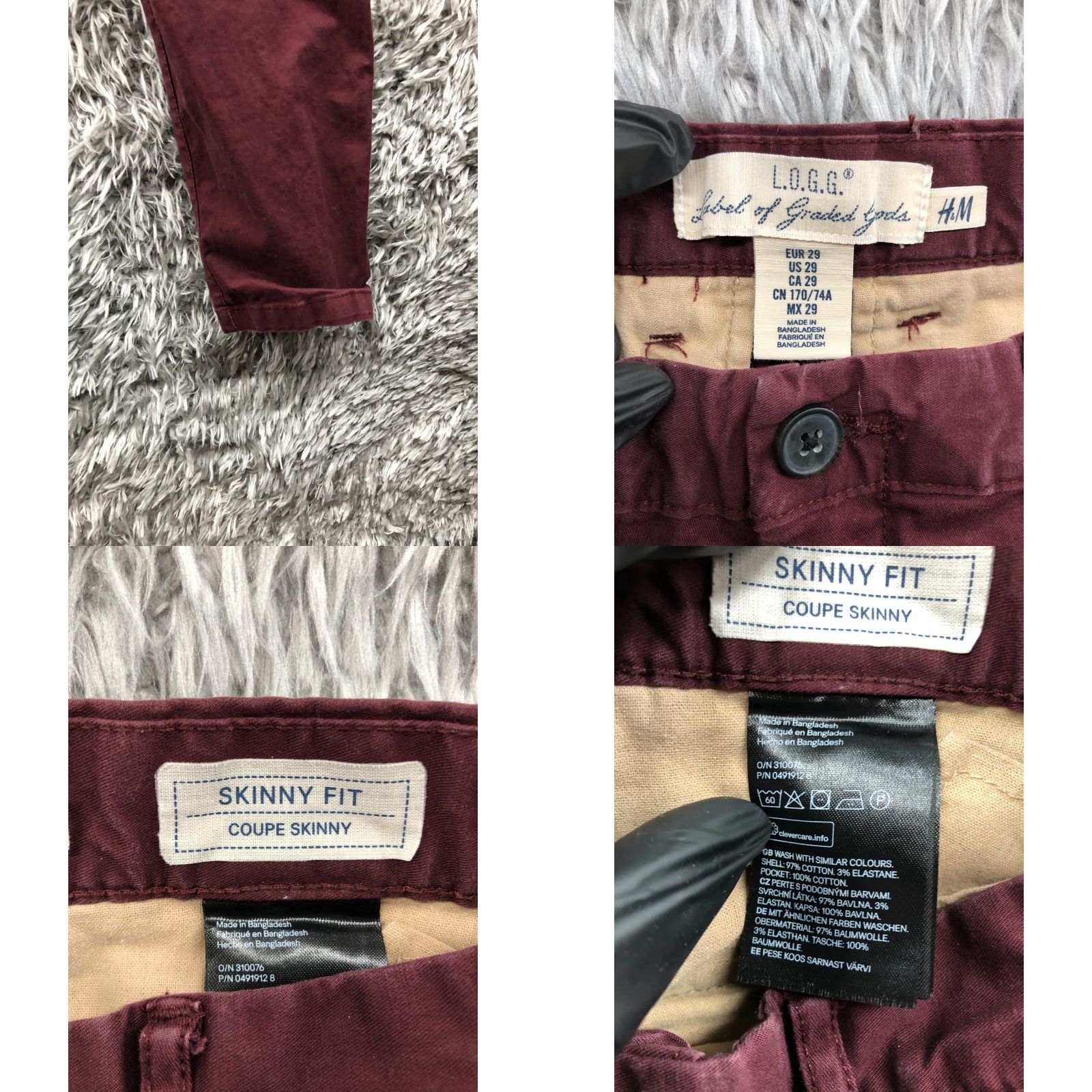 H&M H&M L.O.G.G. Skinny Fit Pants Size 29 Womens Mid Rise Red Size 29" - 8 Thumbnail