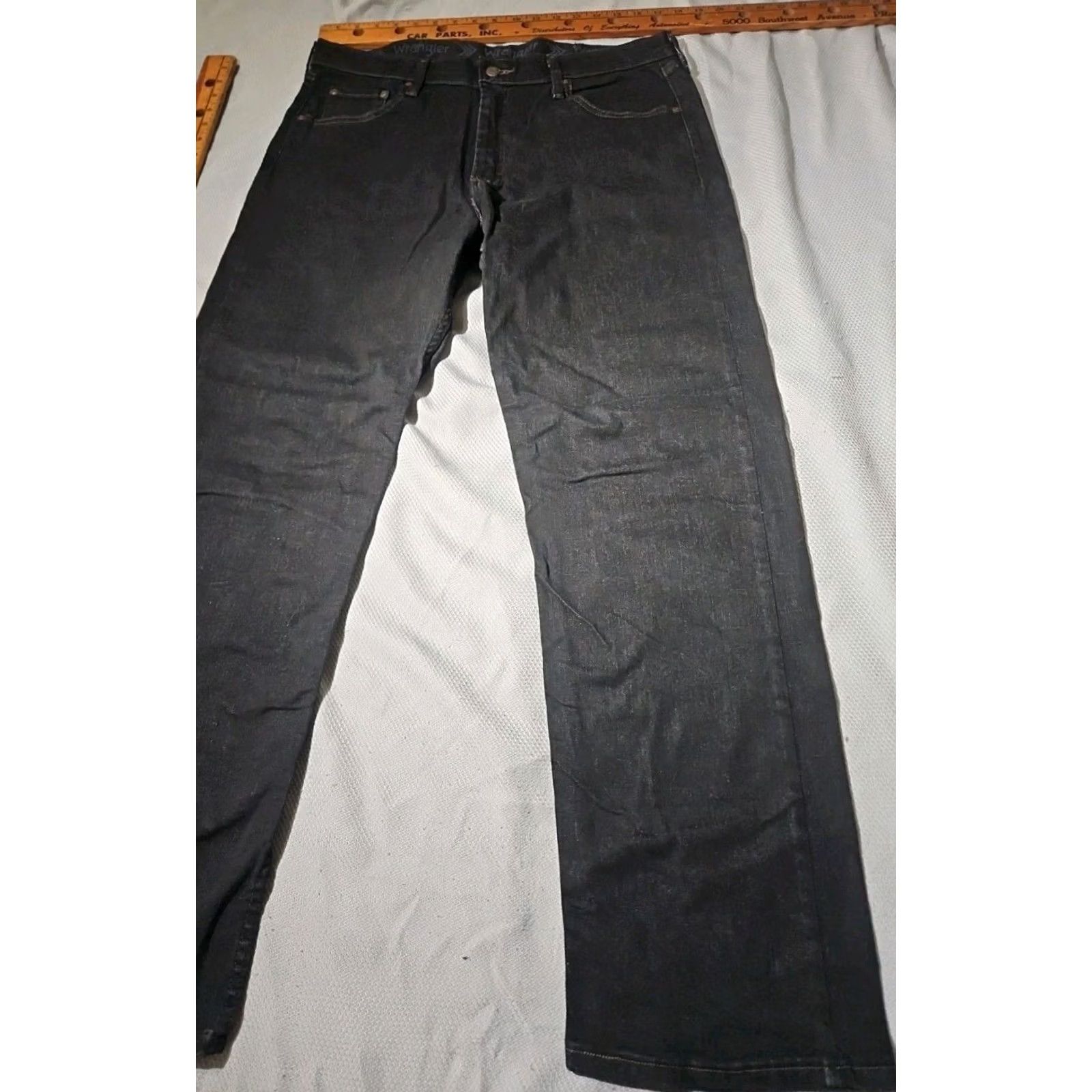 Wrangler Wrangler Jeans Mens 34x32 Black Denim Western Cowboy Straight Casual Pants Shirt? Size US 34 / EU 50 - 5 Thumbnail