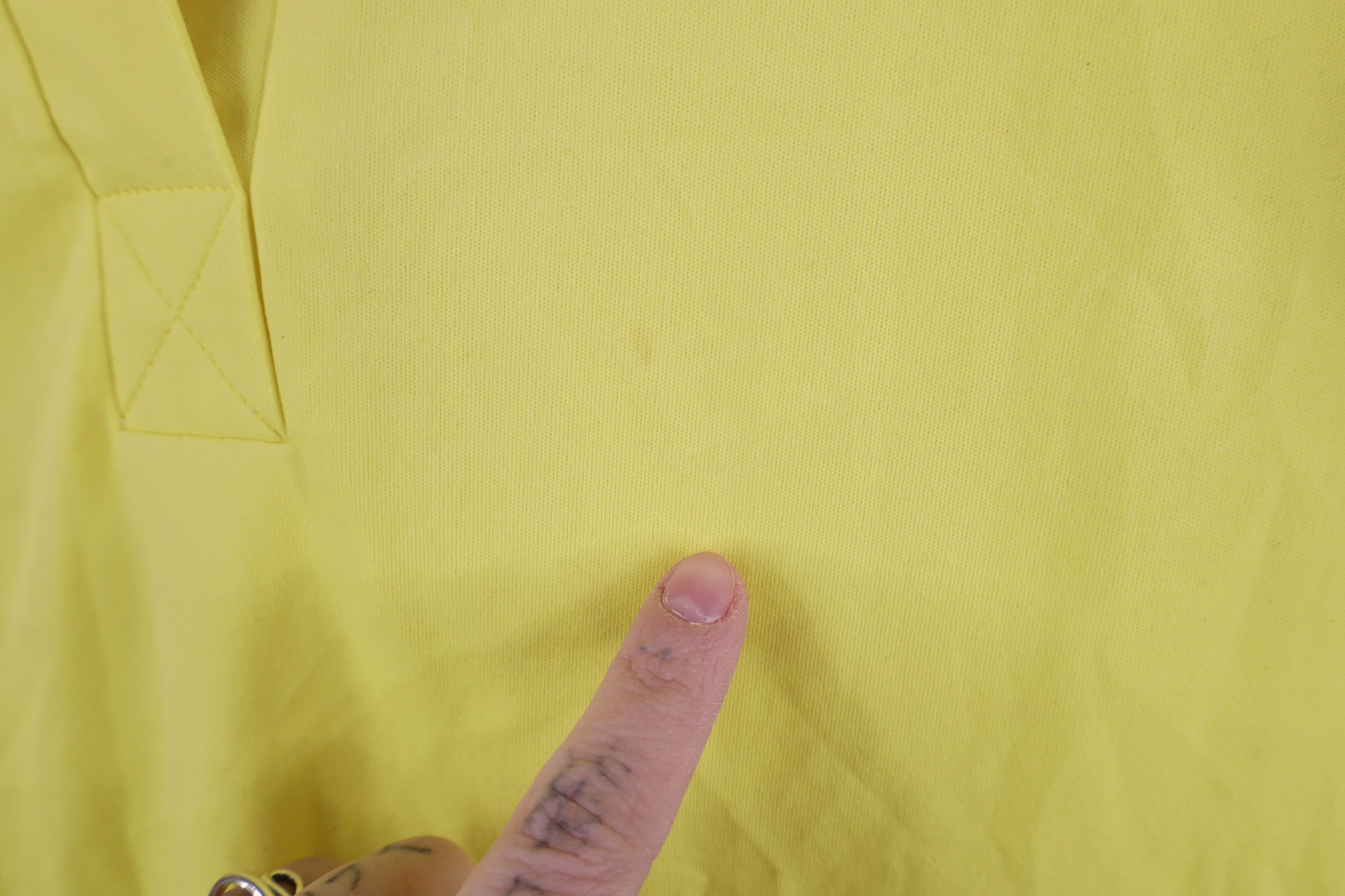 Vintage Vintage 70s Streetwear Blank Collared Polo Shirt Yellow Size US L / EU 52-54 / 3 - 4 Thumbnail