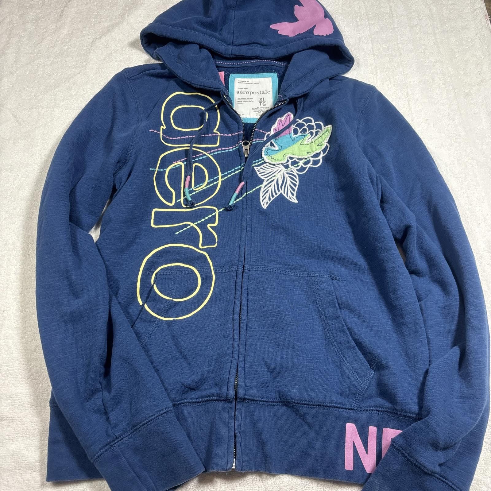 Aeropostale y2k blue aeropostale zip up hoodie Size XL / US 12-14 / IT 48-50 - 4 Thumbnail
