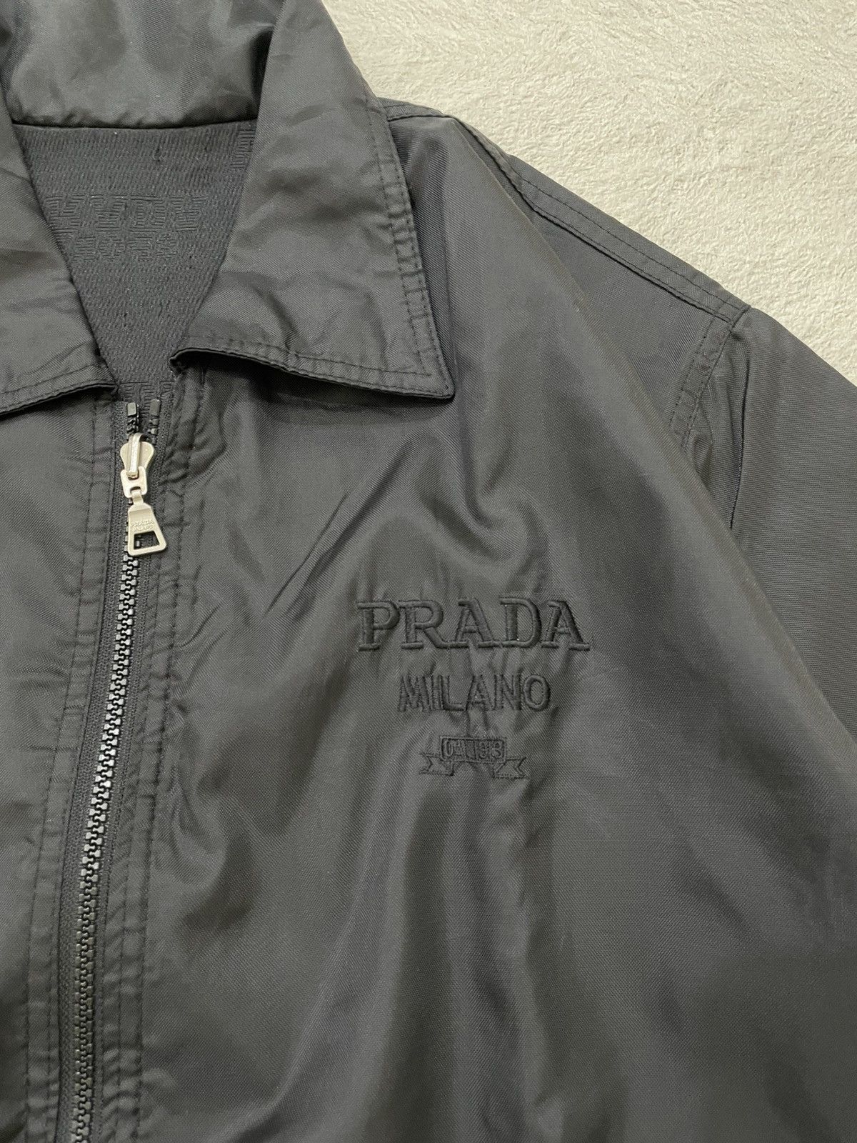 Japanese Brand 2000s Prada Big Logo Jacket Embroidered Y2K Hysteric Size US XXL / EU 58 / 5 - 5 Thumbnail