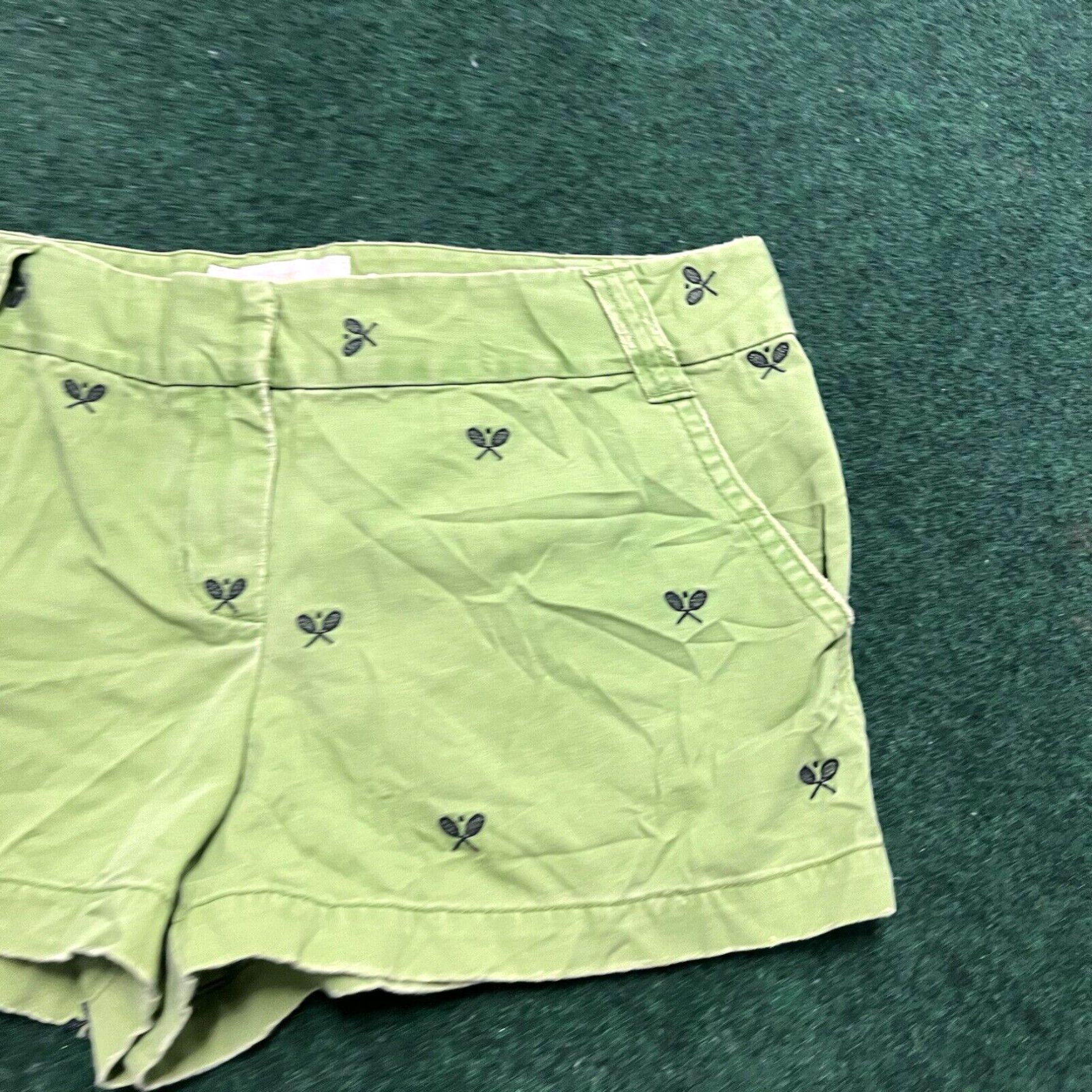 J.Crew J. Crew Chino Shorts Green Tennis Print Size 10 Summer Outdoors Walking Size 32" / US 10 / IT 46 - 2 Thumbnail