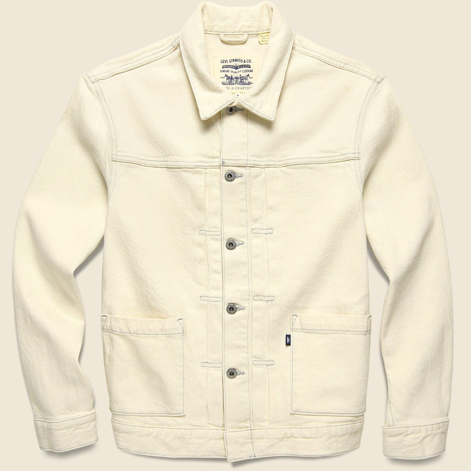 Levi's Made & Crafted Levi's Made & Crafted Type II Worn Trucker Jacket Light Sand Size US XL / EU 56 / 4 - 1 Thumbnail