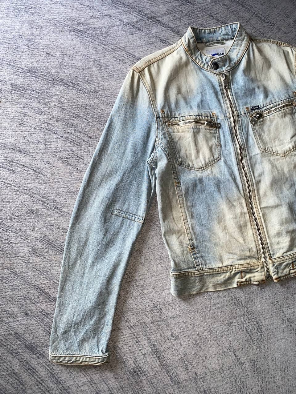 GAS GAS Distressed Denim Biker Jacket Size US M / EU 48-50 / 2 - 4 Thumbnail