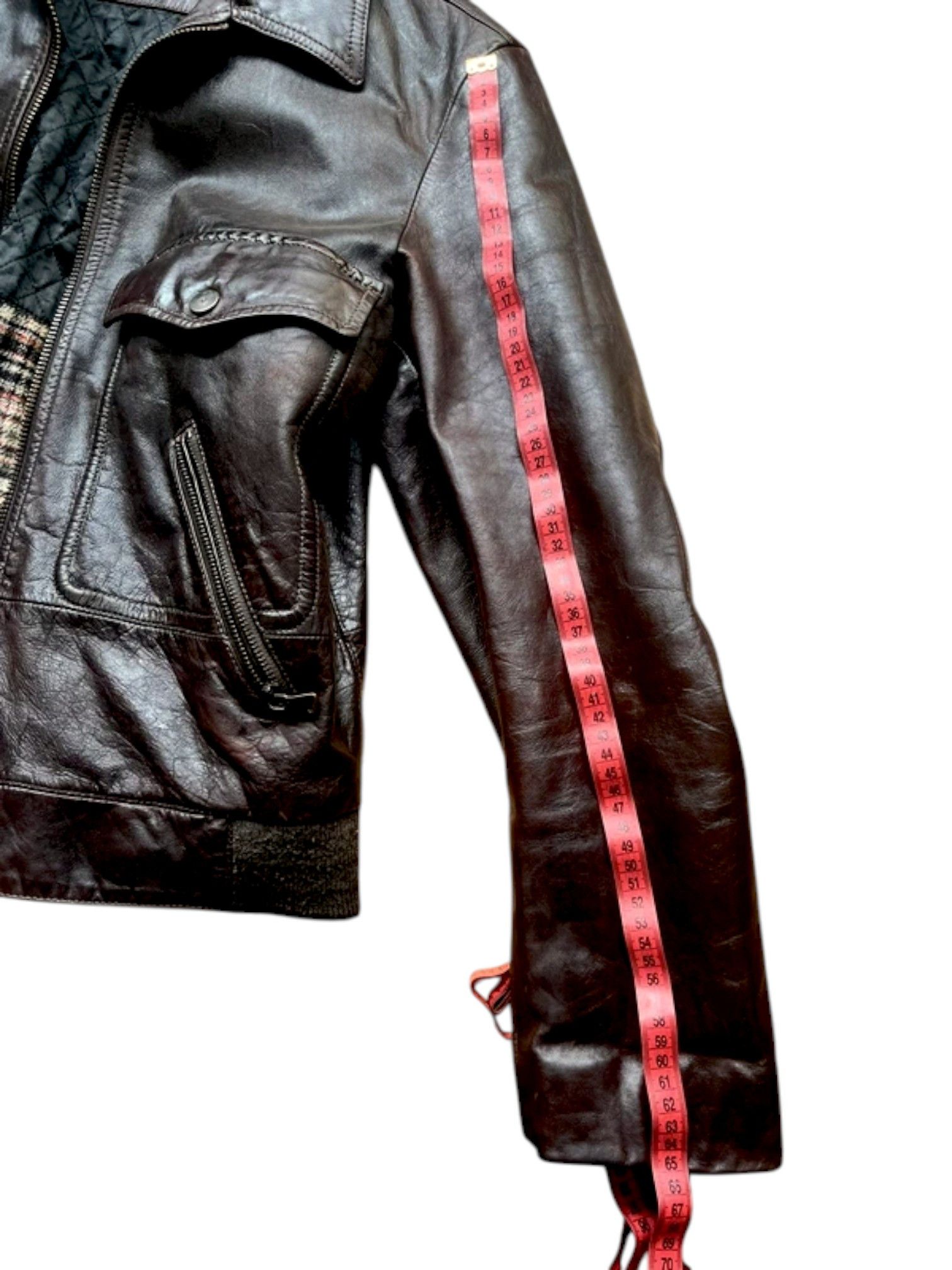 Giorgio Armani Armani Jeans Brown Leather Bomber Jacket Size US M / EU 48-50 / 2 - 7 Thumbnail