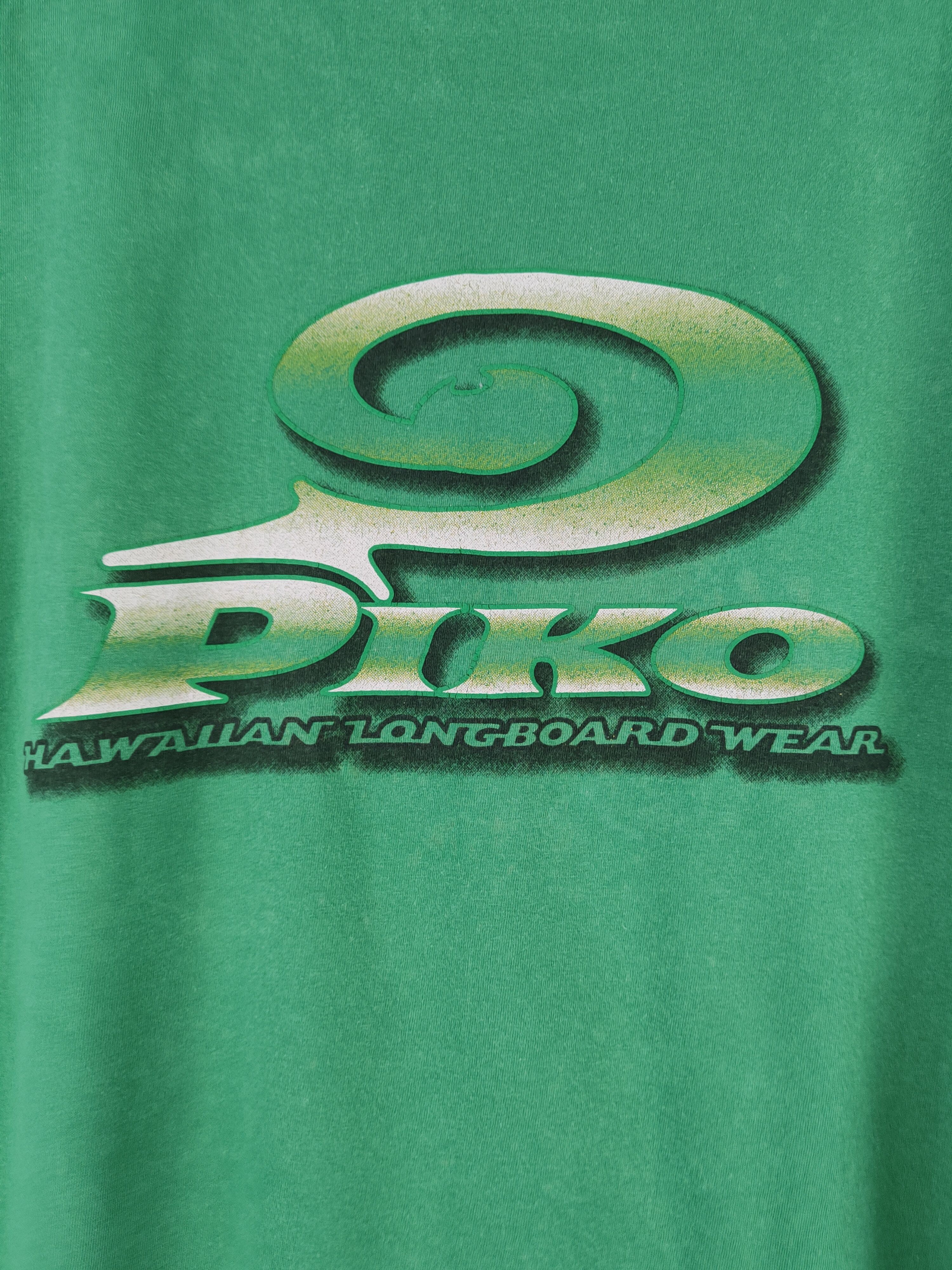 Japanese Brand DL Piko Surf Green Short Sleeve T-shirt #2755 Size US L / EU 52-54 / 3 - 8 Thumbnail