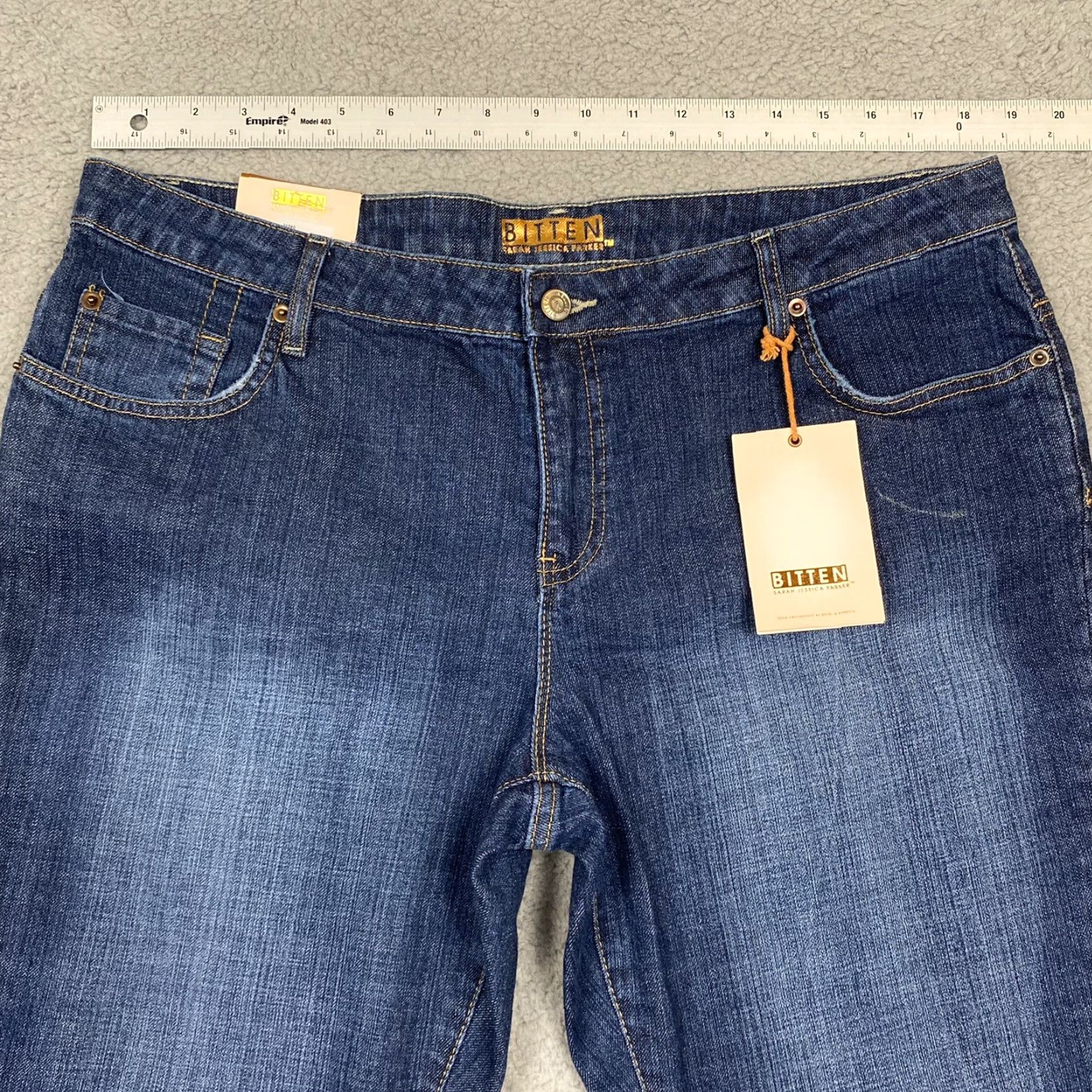 Vintage Bitten Jeans Women 18 Blue Medium Wash Sarah Jessica Parker Boot Cut Jeans NWT Size 40" / US 18 - 3 Thumbnail